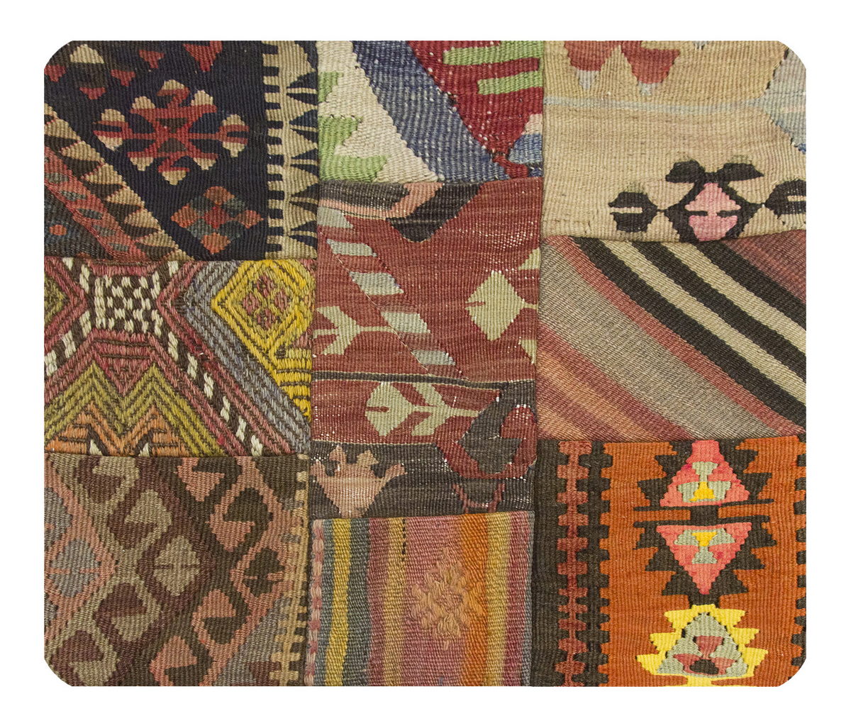 Patchwork Rug Pillow-3-19