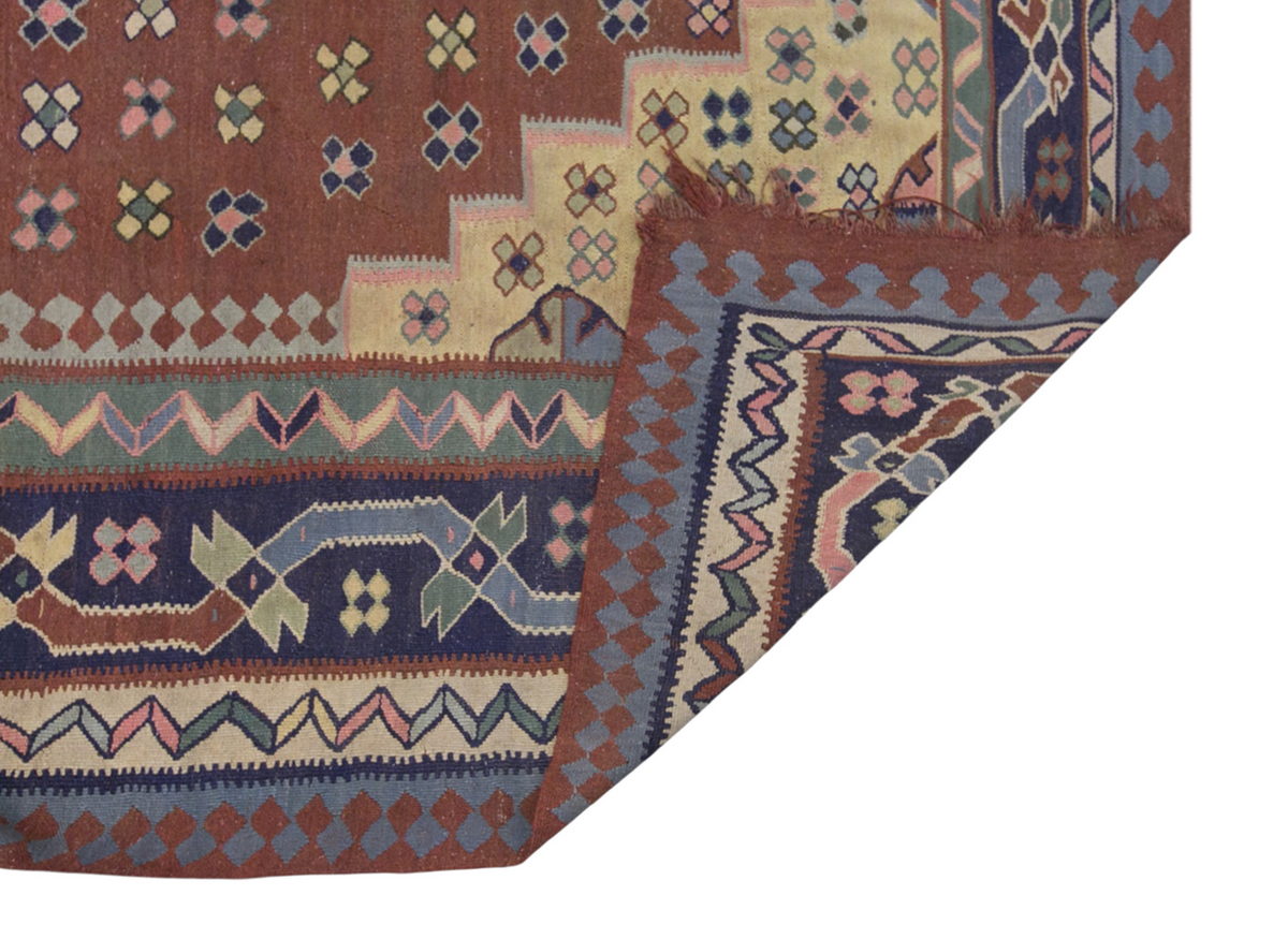 Turkish tribal kilim, 11 x 11 ft, 321 x 345 cm