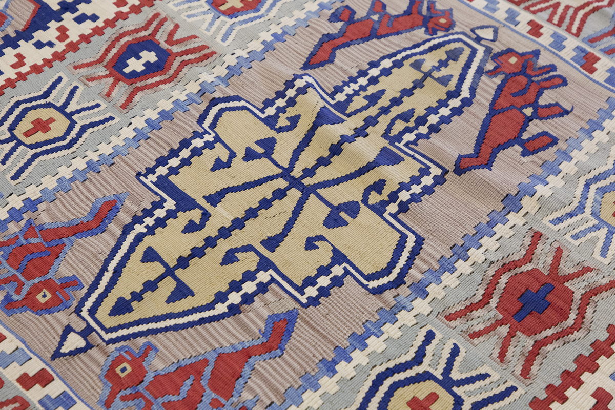 Vintage 60s Konya Silk Kilim Rug, 110 x 160 cm, 3.7 x 5.2 ft