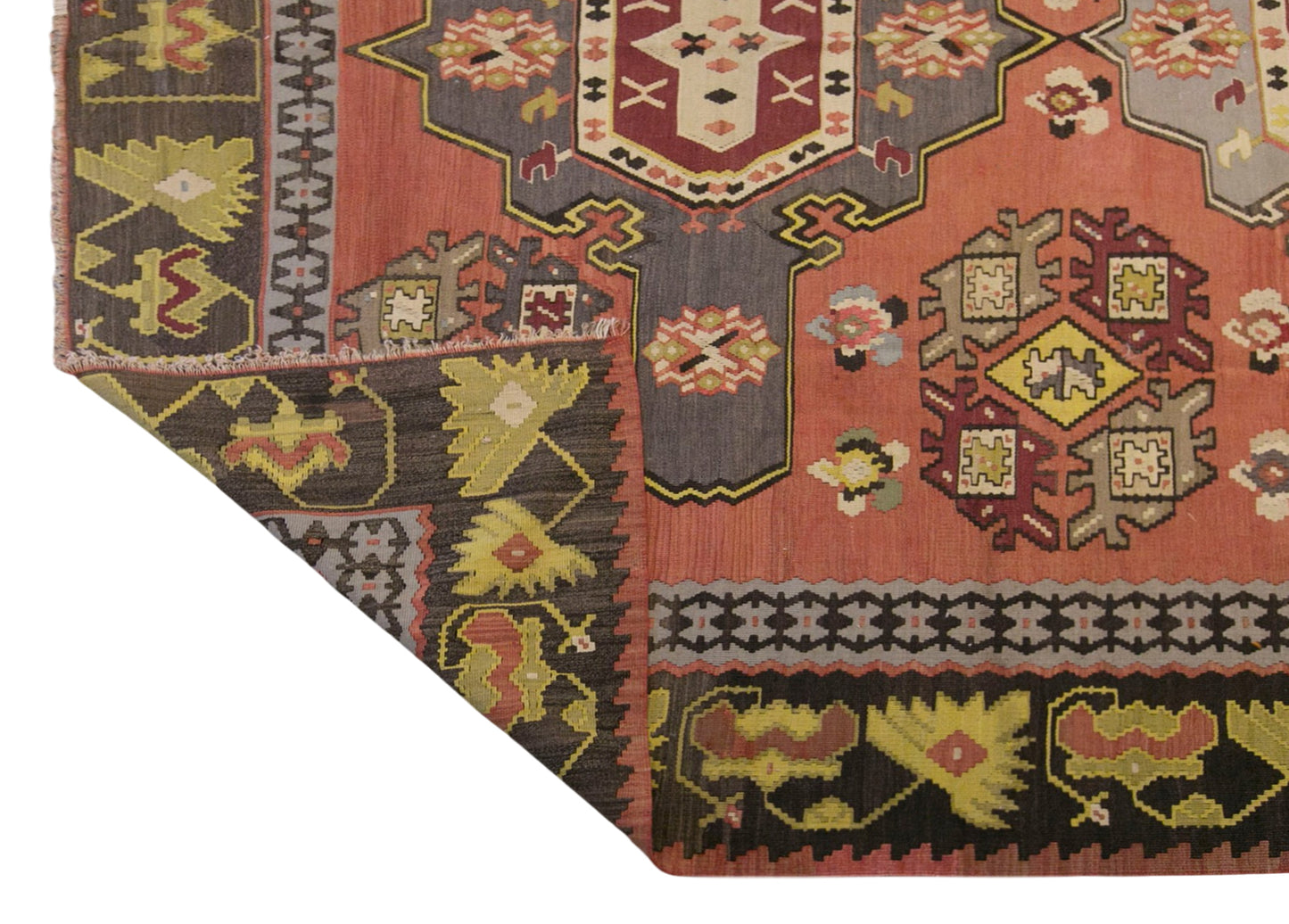 Vintage Bessarabian Kilim Rug, 8.0 x 10.7 ft, 245 x 325 cm, Handwoven Wool Kilim