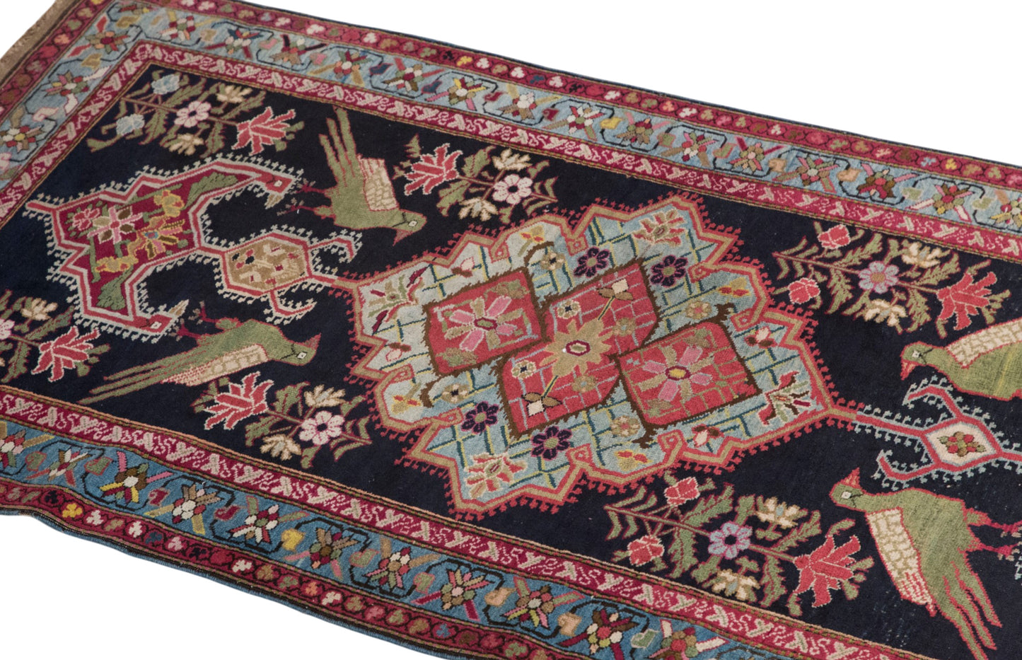Vintage Handwoven Wool Runner, 106 x 550 cm, 3.5 x 18 ft