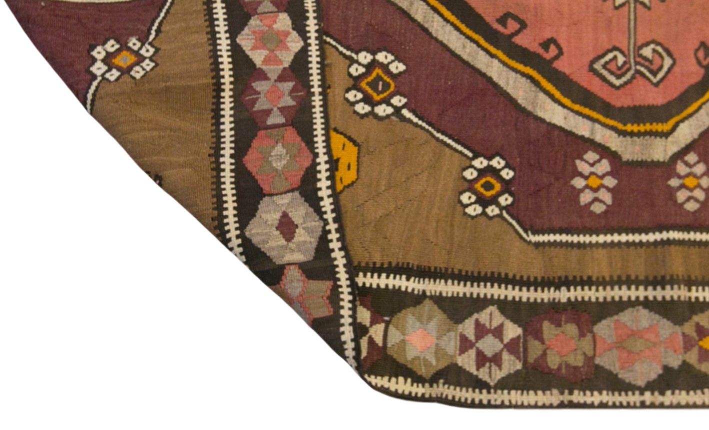 Vintage Kars Kilim Rug, 4.8 x 15.5 ft, 145 x 471 cm, Handwoven Turkish Wool Kilim