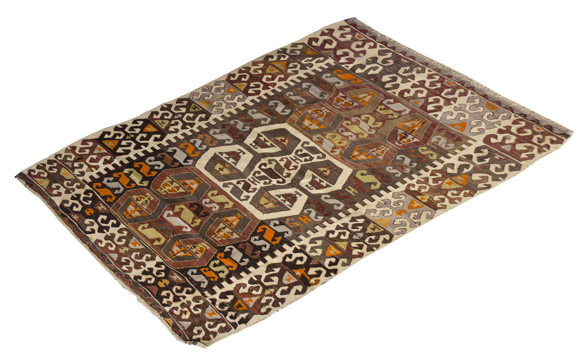 Vintage Konya Rug, 128 x 157 cm, 4.2 x 5.1 ft