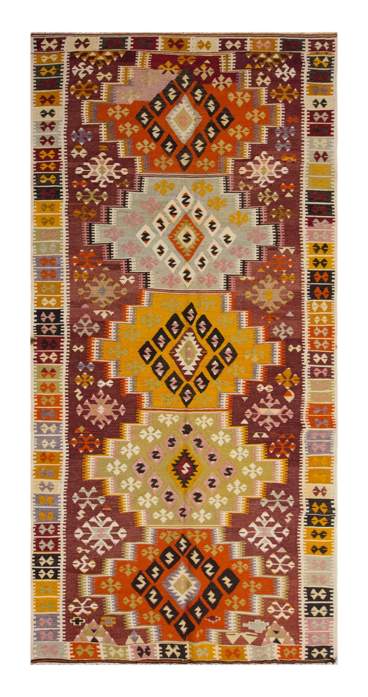 Vintage Large Adana Kilim, 148 x 380 cm / 5 x 12.6 ft Kilim