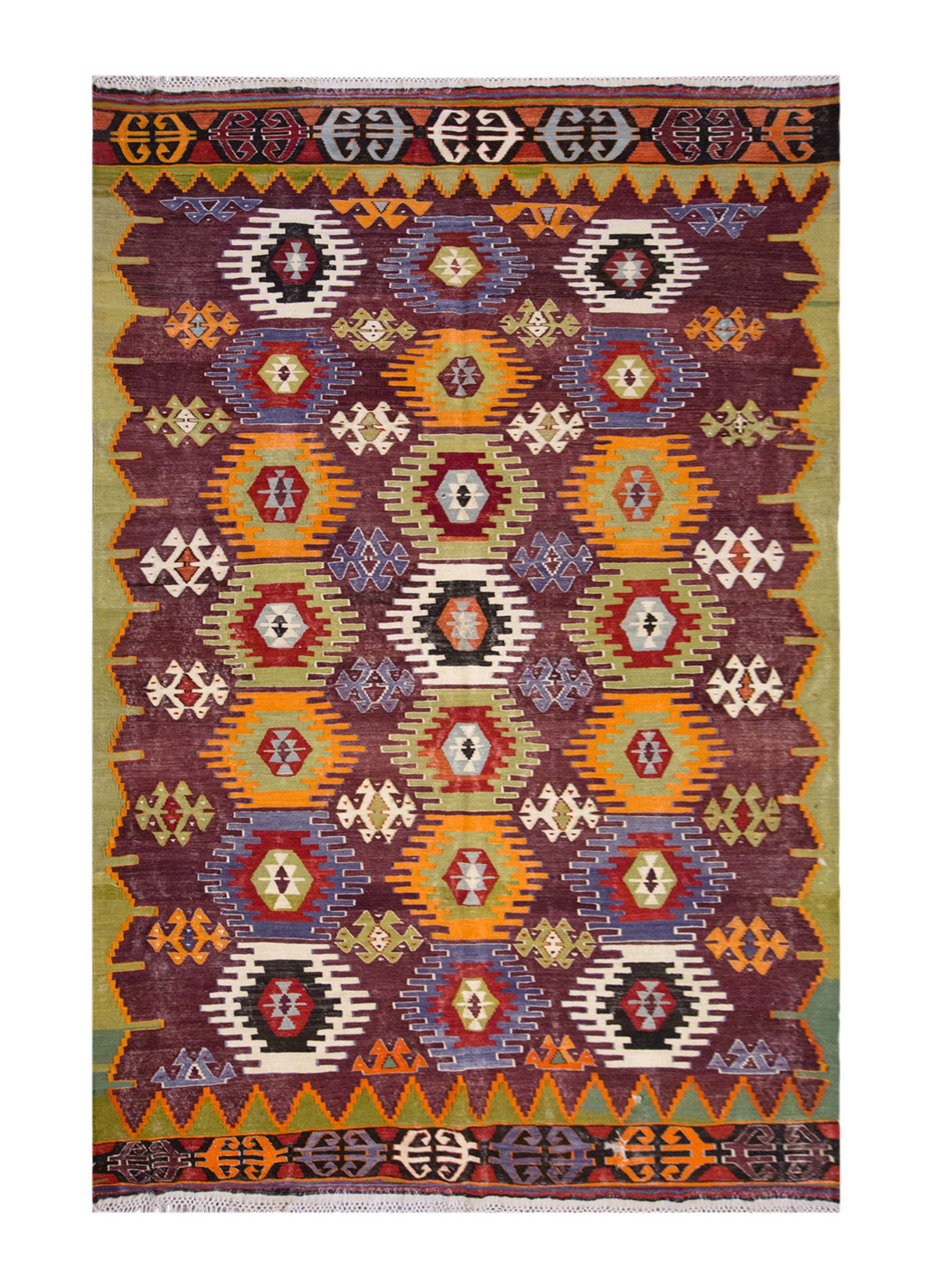 Vintage Large Afyon Dazkırı Kilim, 220 x 391 cm / 7.3 x 13 ft Kilim