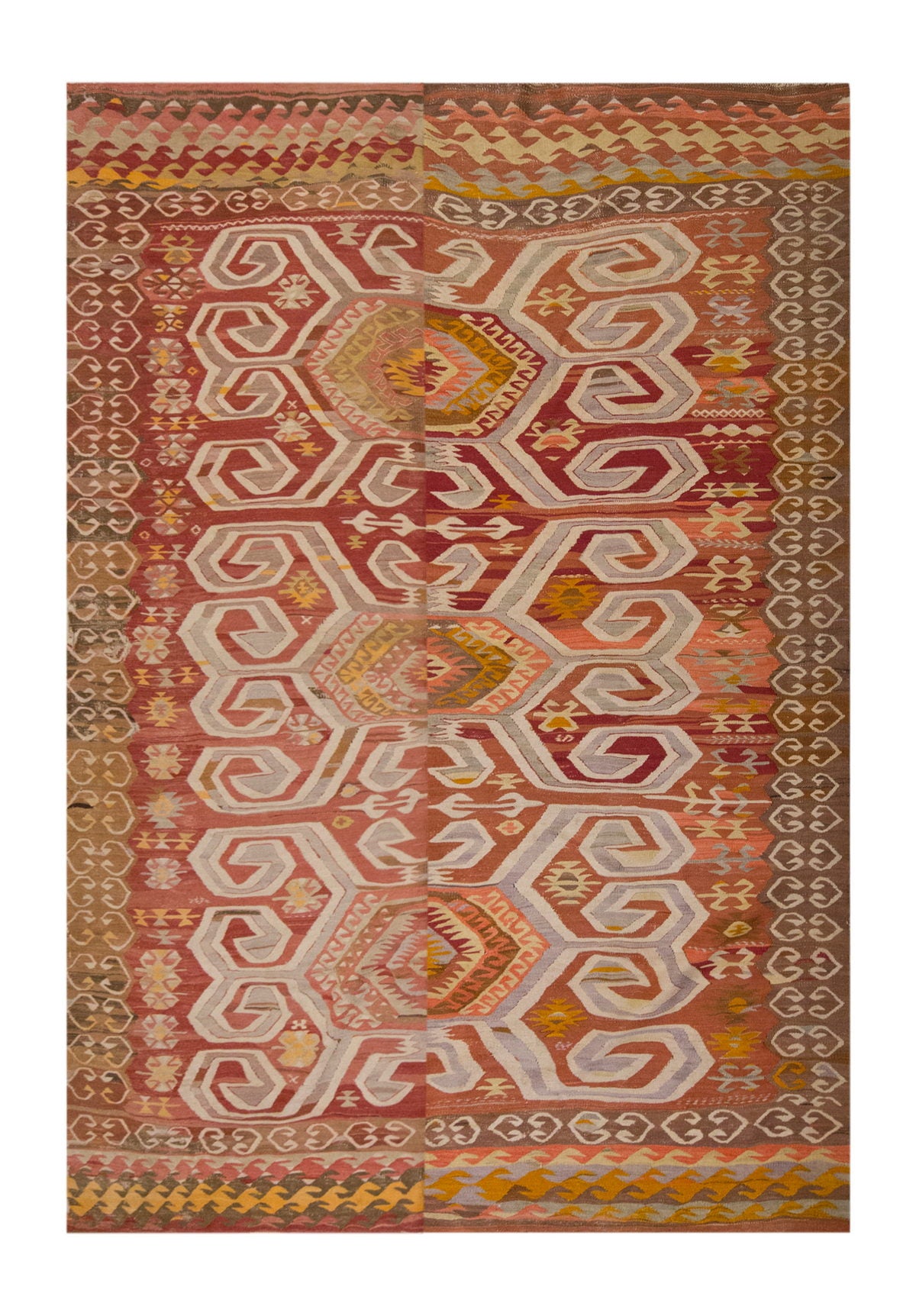 Vintage Large Afyon Kilim, 232 x 294 cm / 7.7 x 9.8 ft Kilim