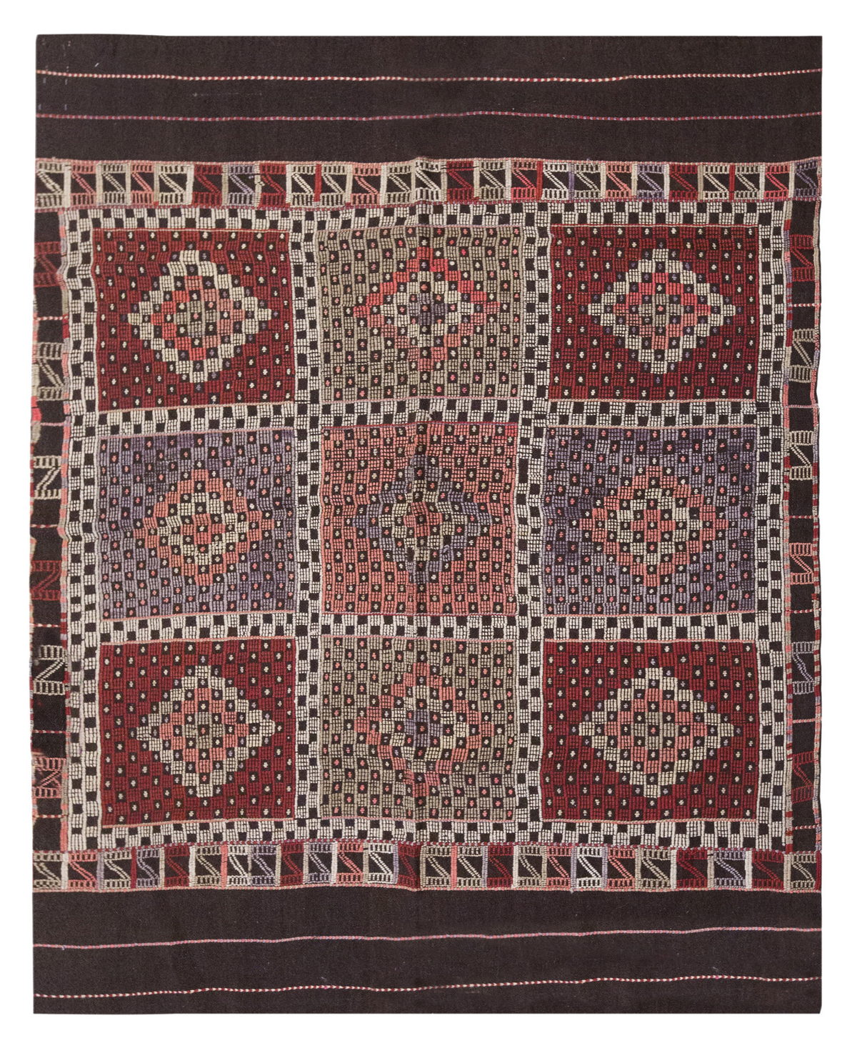 Vintage Large Cicim Rug, 162 x 197 cm / 5.4 x 6.6 feet
