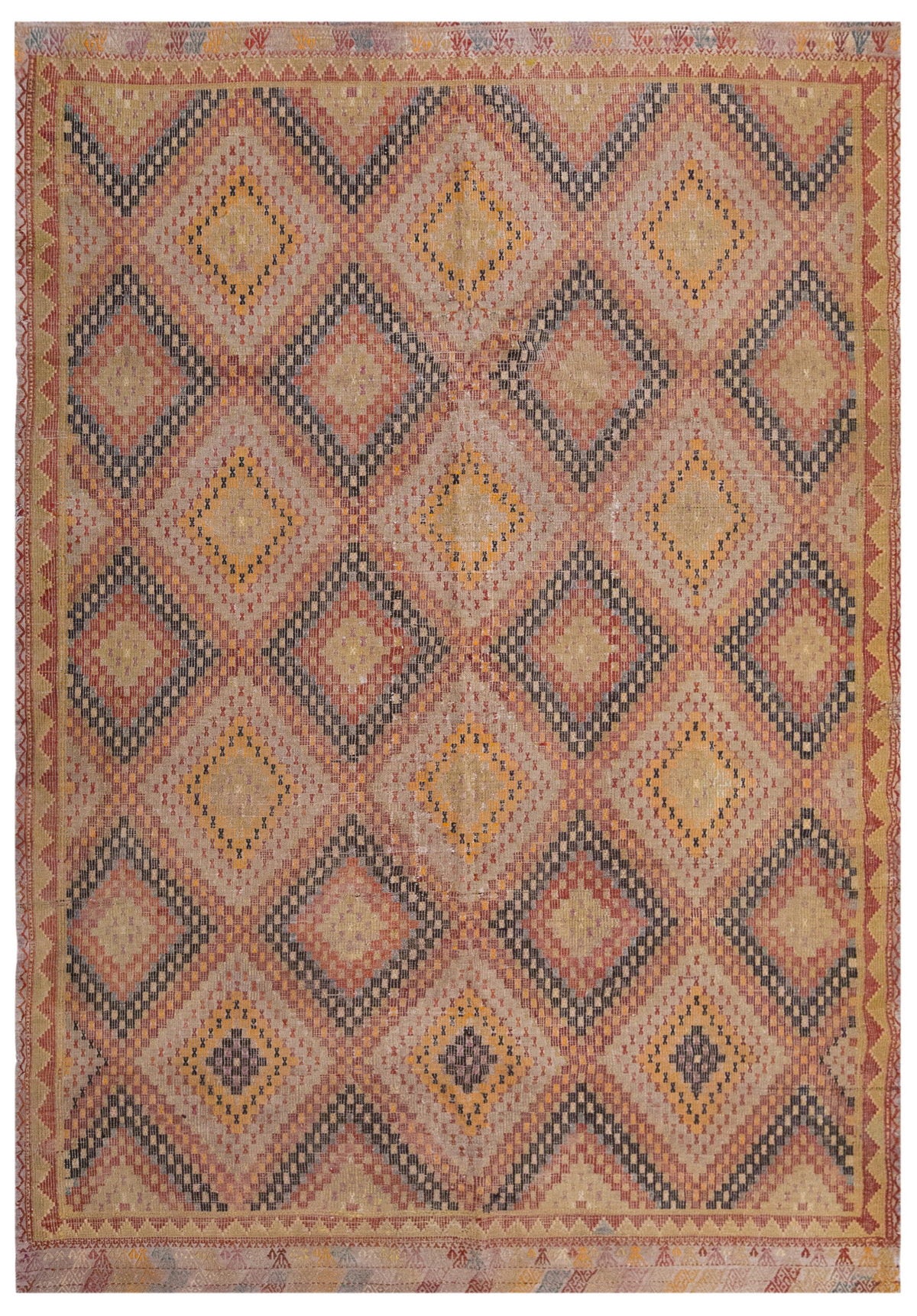 Vintage Large Cicim Rug, 204 x 310cm /6.8 x 10.2 feet