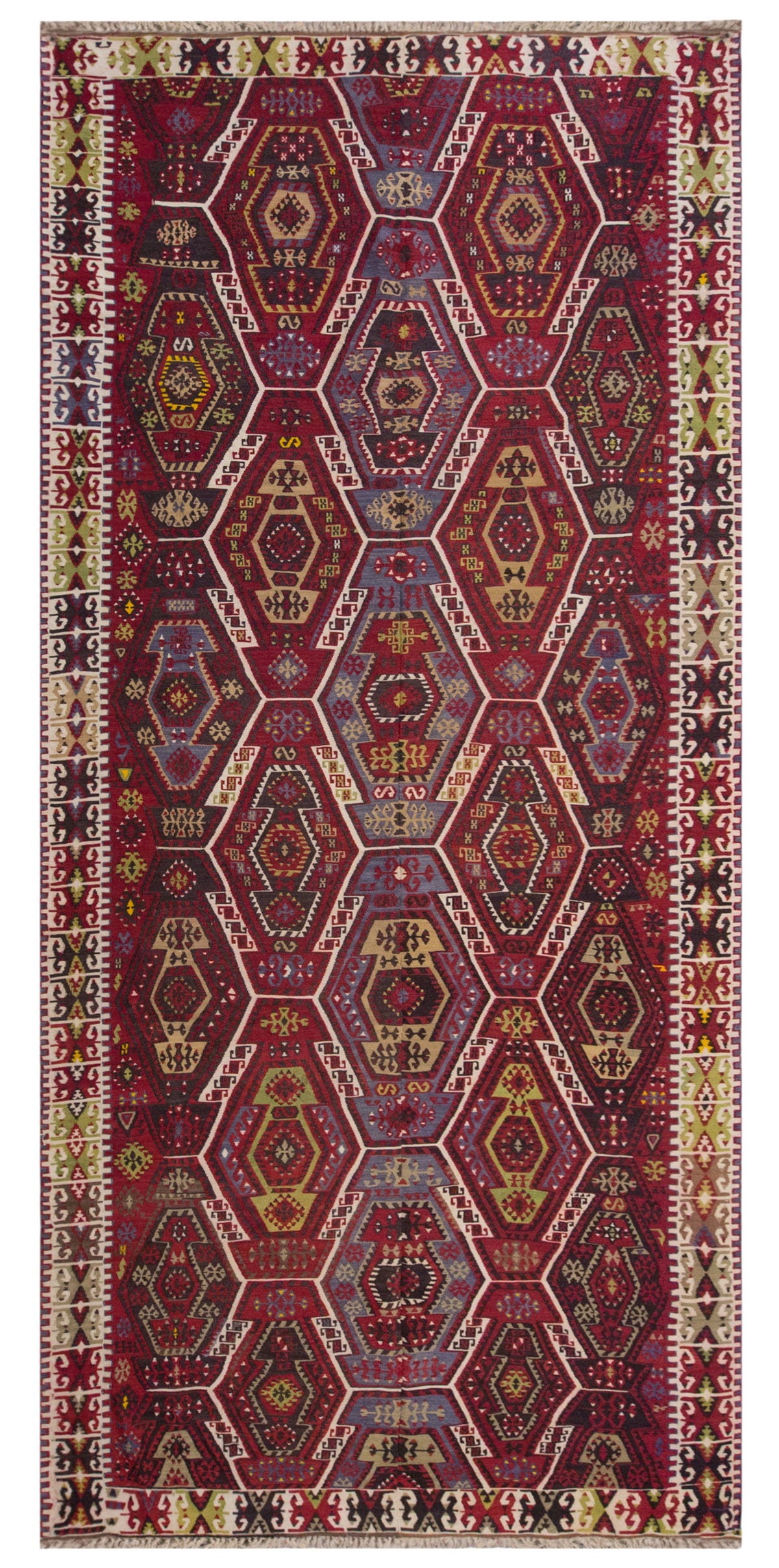 Vintage Large Kayseri Avşar Kilim, 176 x 387 cm / 5.9 x 12.8 ft Kilim