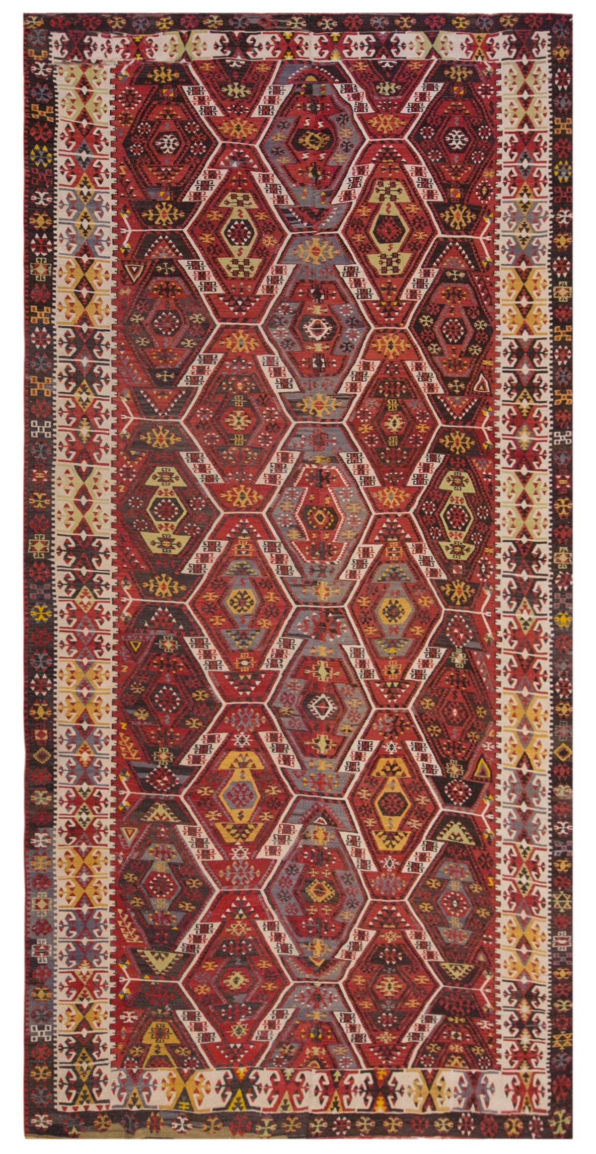 Vintage Large Kayseri Avşar Kilim, 178 x 367 cm / 6 x 12 ft Kilim