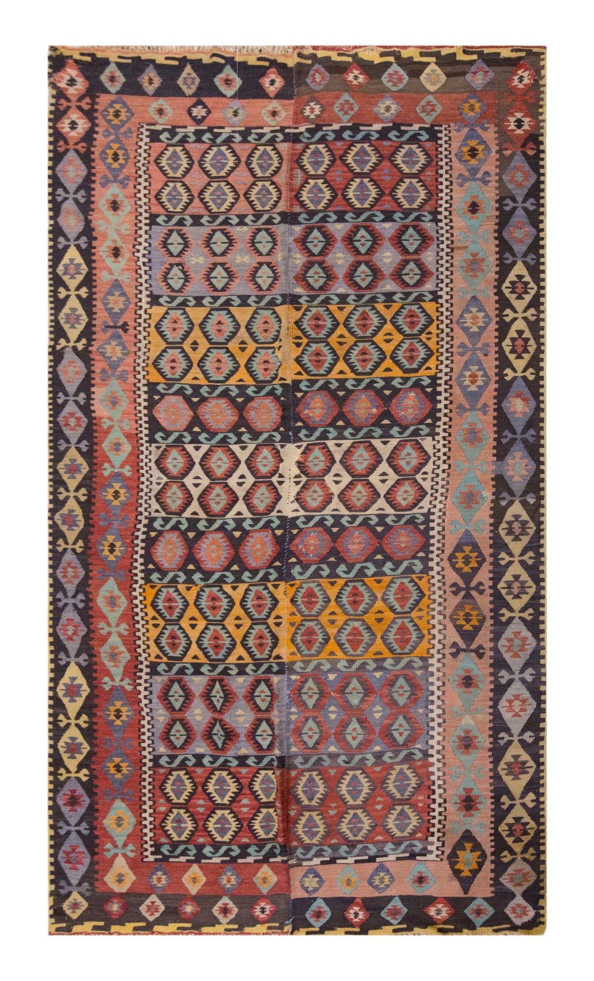 Vintage Large Kayseri Kilim, 167 x 336 cm / 5.6 x 11 ft Kilim