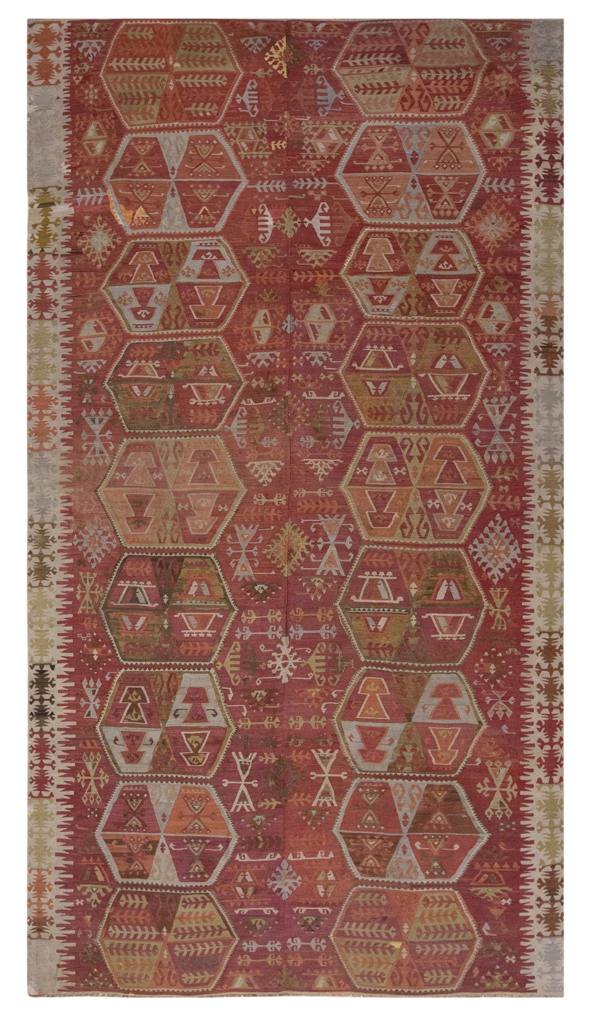 Vintage Large Kayseri Kilim, 218 x 398 cm / 7.2 x 13 ft Kilim