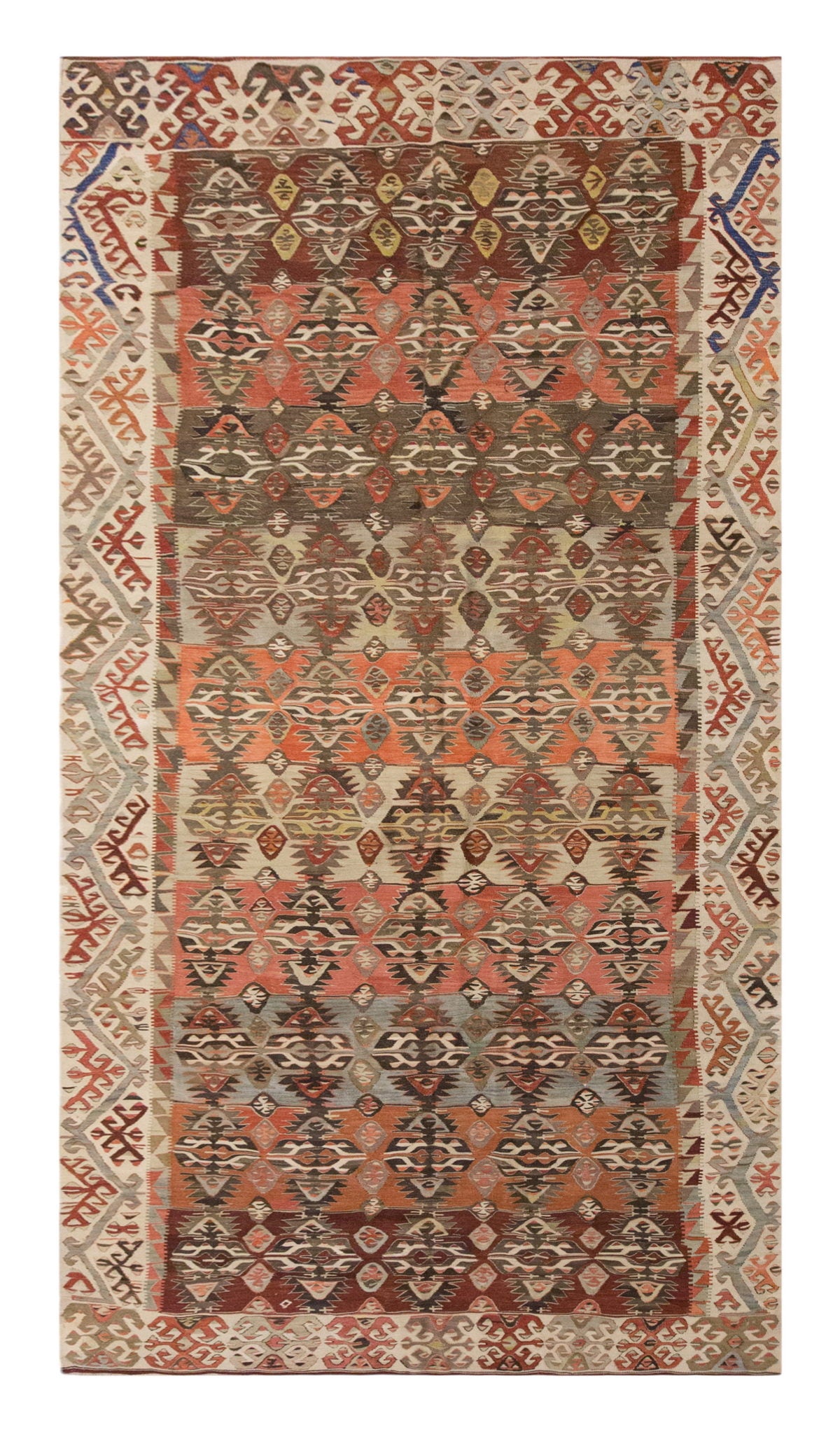 Vintage Large Konya Alibeyhöyük Kilim, 162 x 358 cm / 5.4 x 11.9 ft Kilim