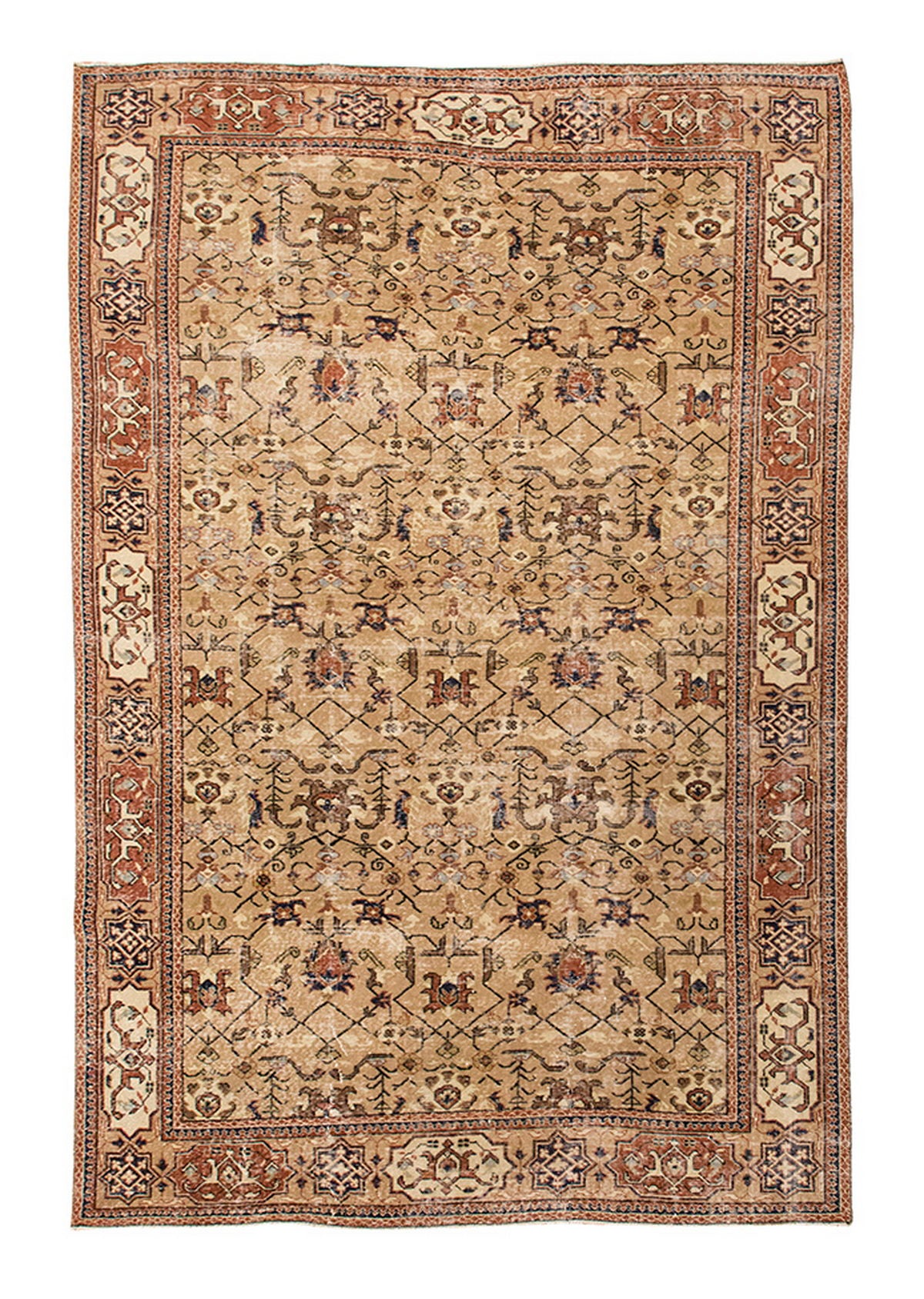 Vintage Large Rug, Oushak Area Rug 6'6" x 9'10" feet 198 x 300 cm