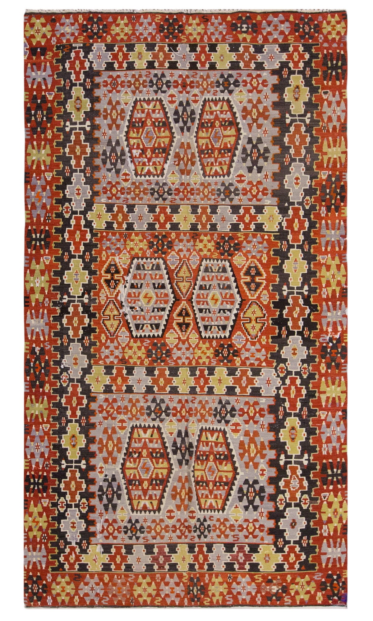 Vintage Large Uşak Eşme Kilim, 166 x 306 cm / 5.5 x 10 ft Kilim