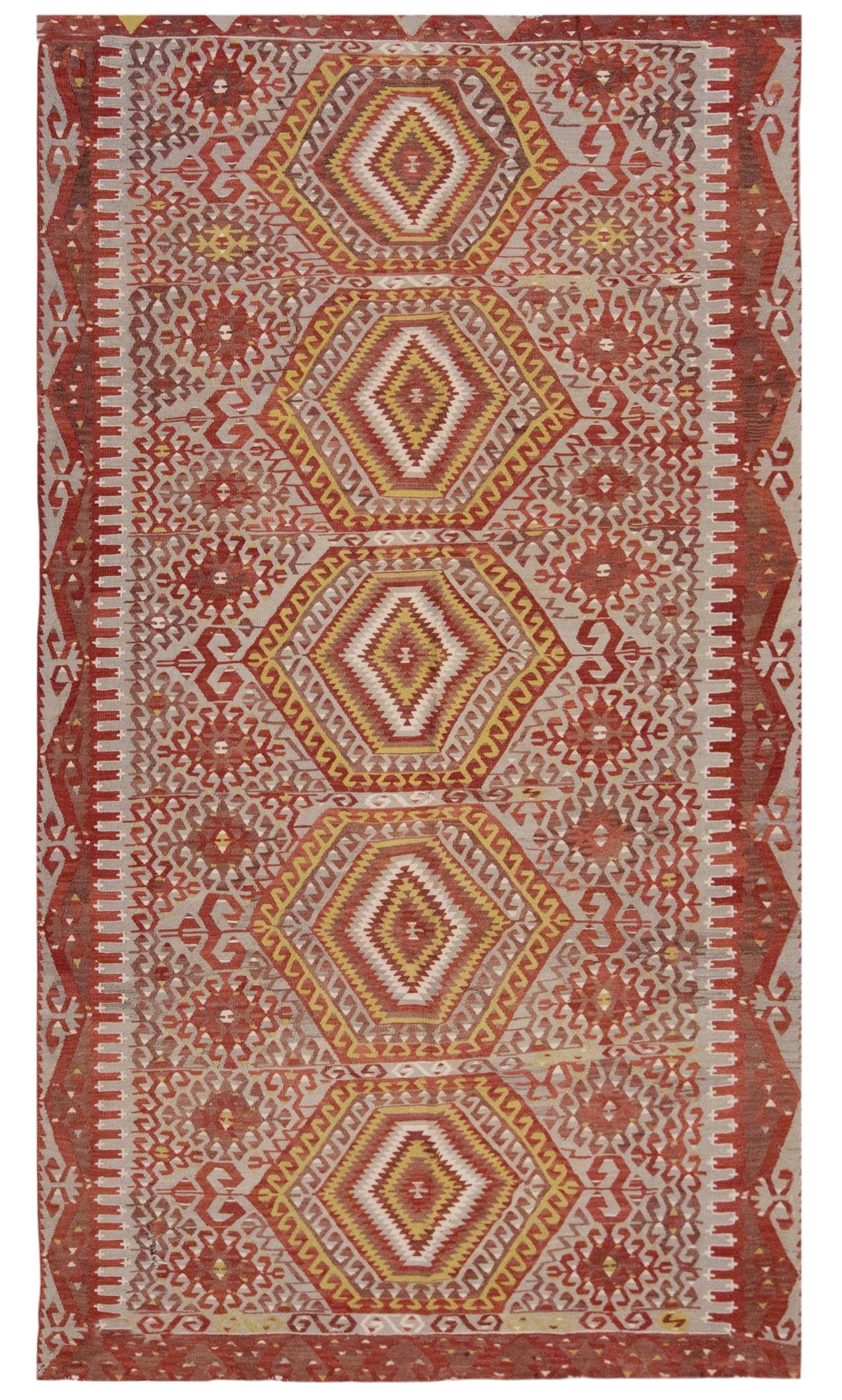 Vintage Large Uşak Eşme Kilim, 180 x 316 cm / 6 x 10.4 ft Kilim