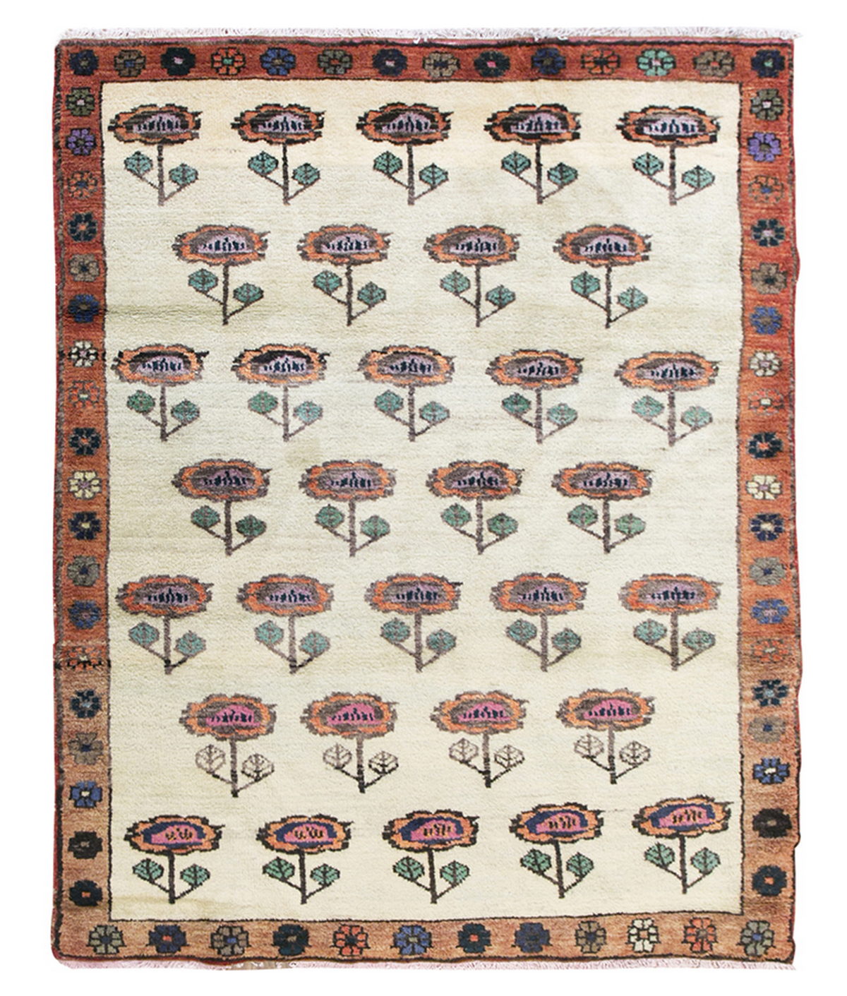 Vintage Rug 3'10" x 5'1" feet 117 x 156 cm
