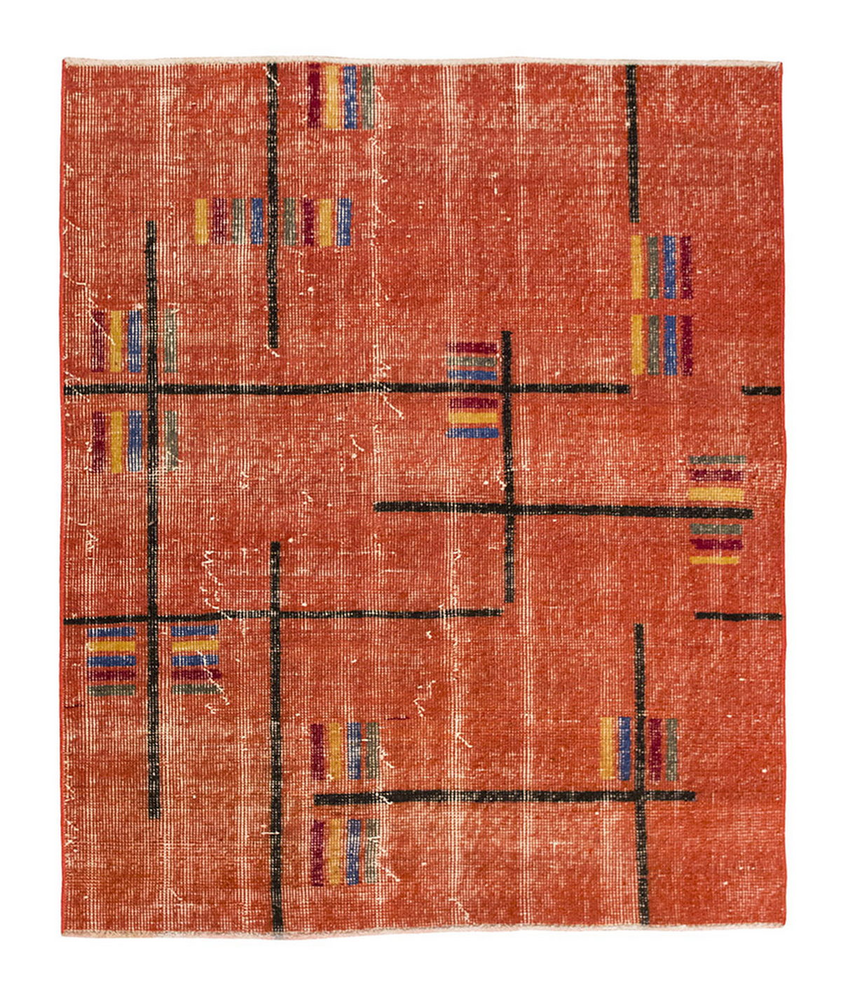 Vintage Rug 3'5" x 3'11" feet 103 x 120 cm