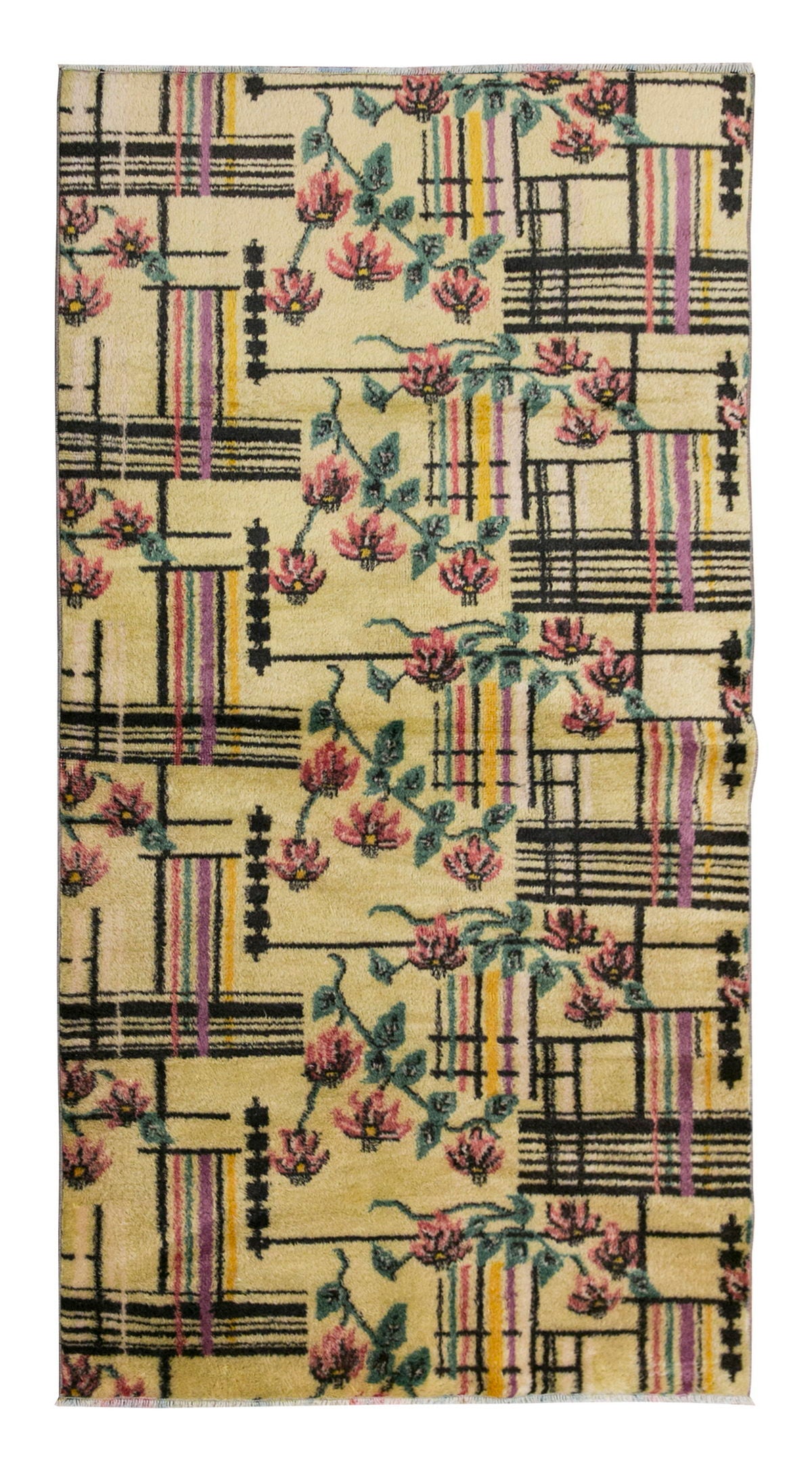 Vintage Rug 3'6" x 6'7" feet 107 x 200 cm