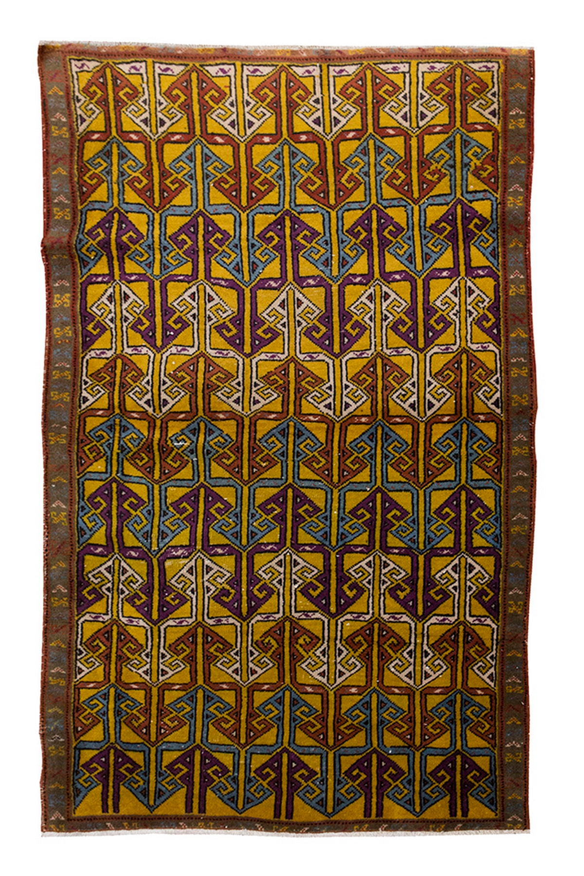 Vintage Rug 3'7" x 5'11" feet 110 x 180 cm