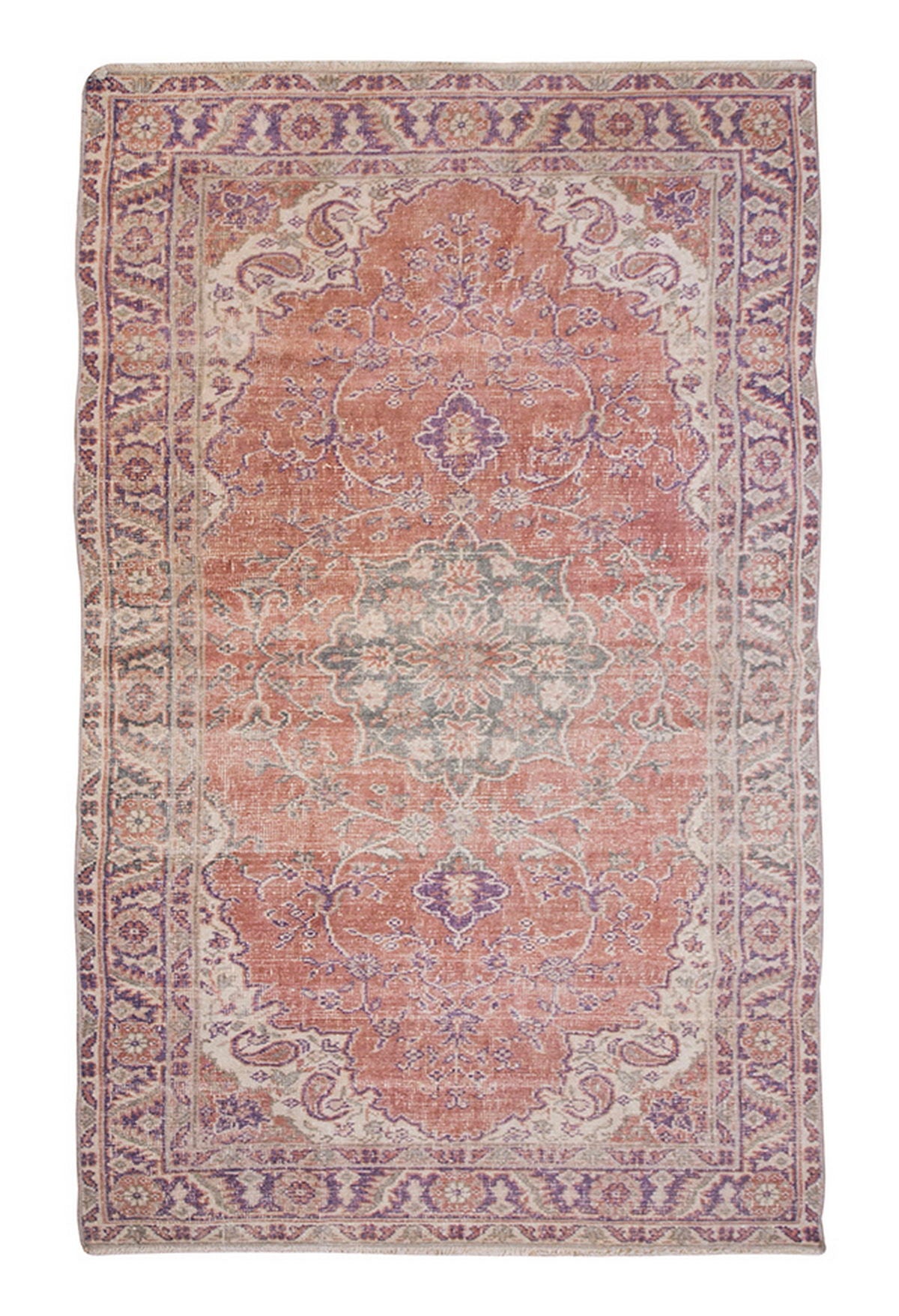 Vintage Rug 3'7" x 6'8" feet 108 x 203 cm