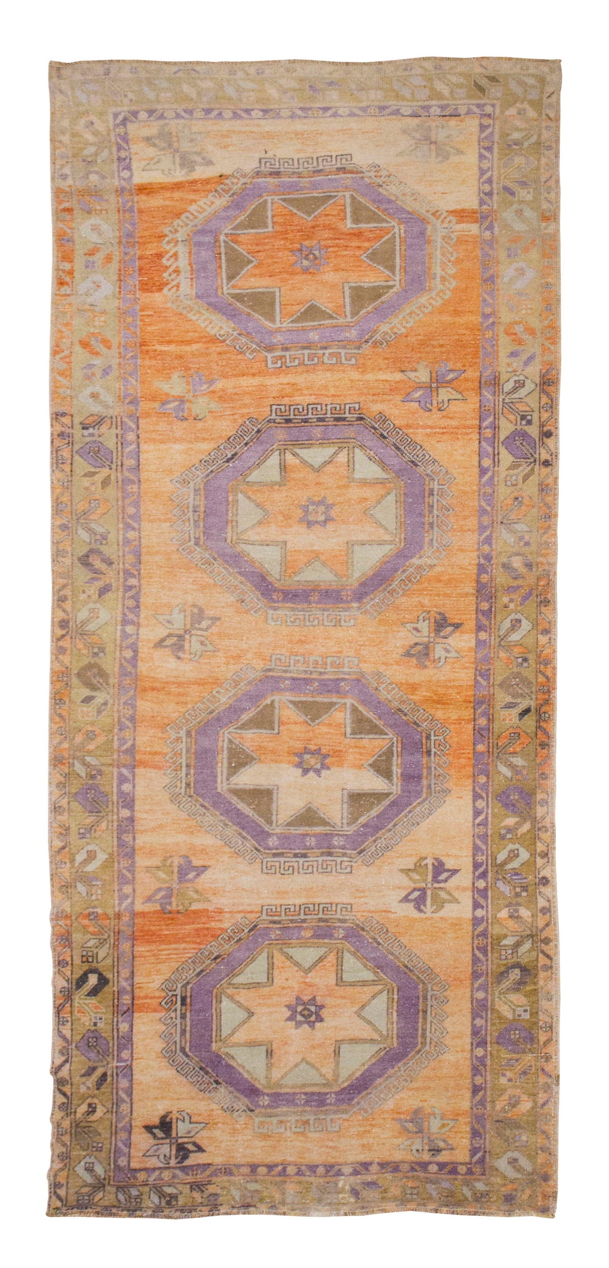 Vintage Runner Rug 5 x 12'7 feet 149 x 383 cm