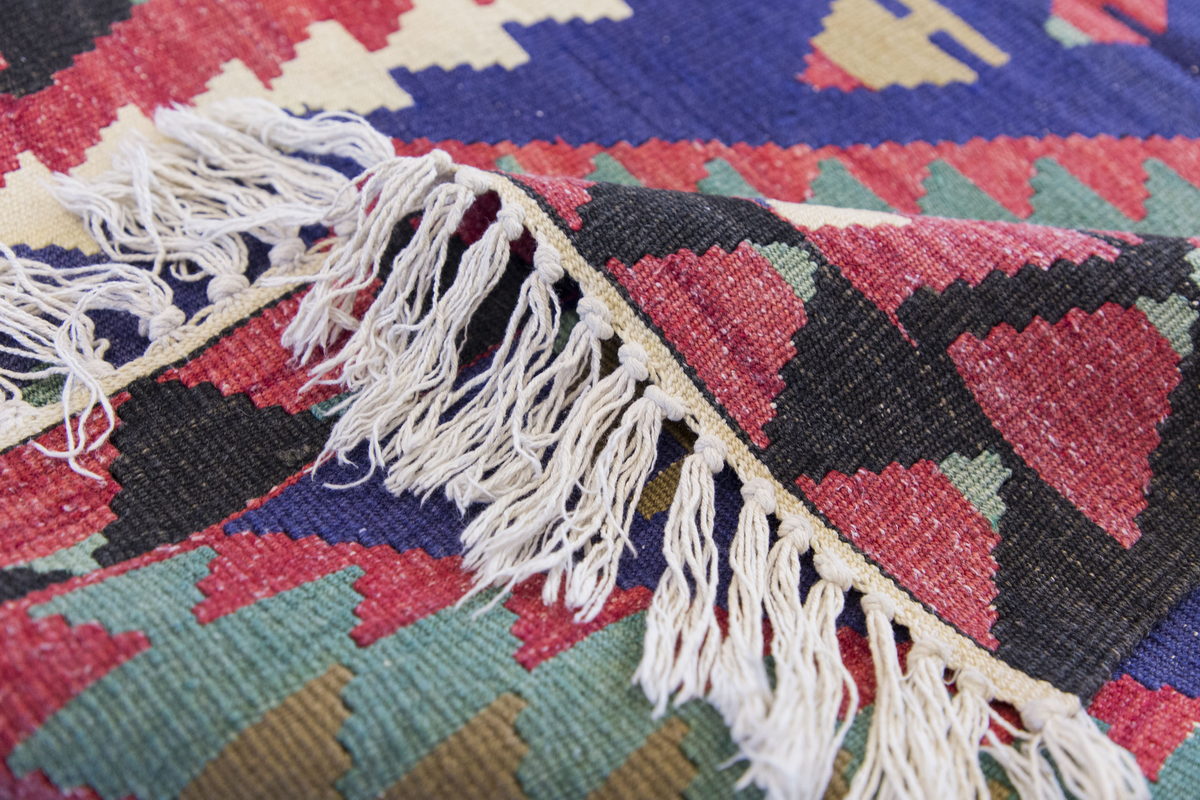 Vintage Turkish Kilim, 2.10 x 4.1 ft Rug, 87 x 125 cm