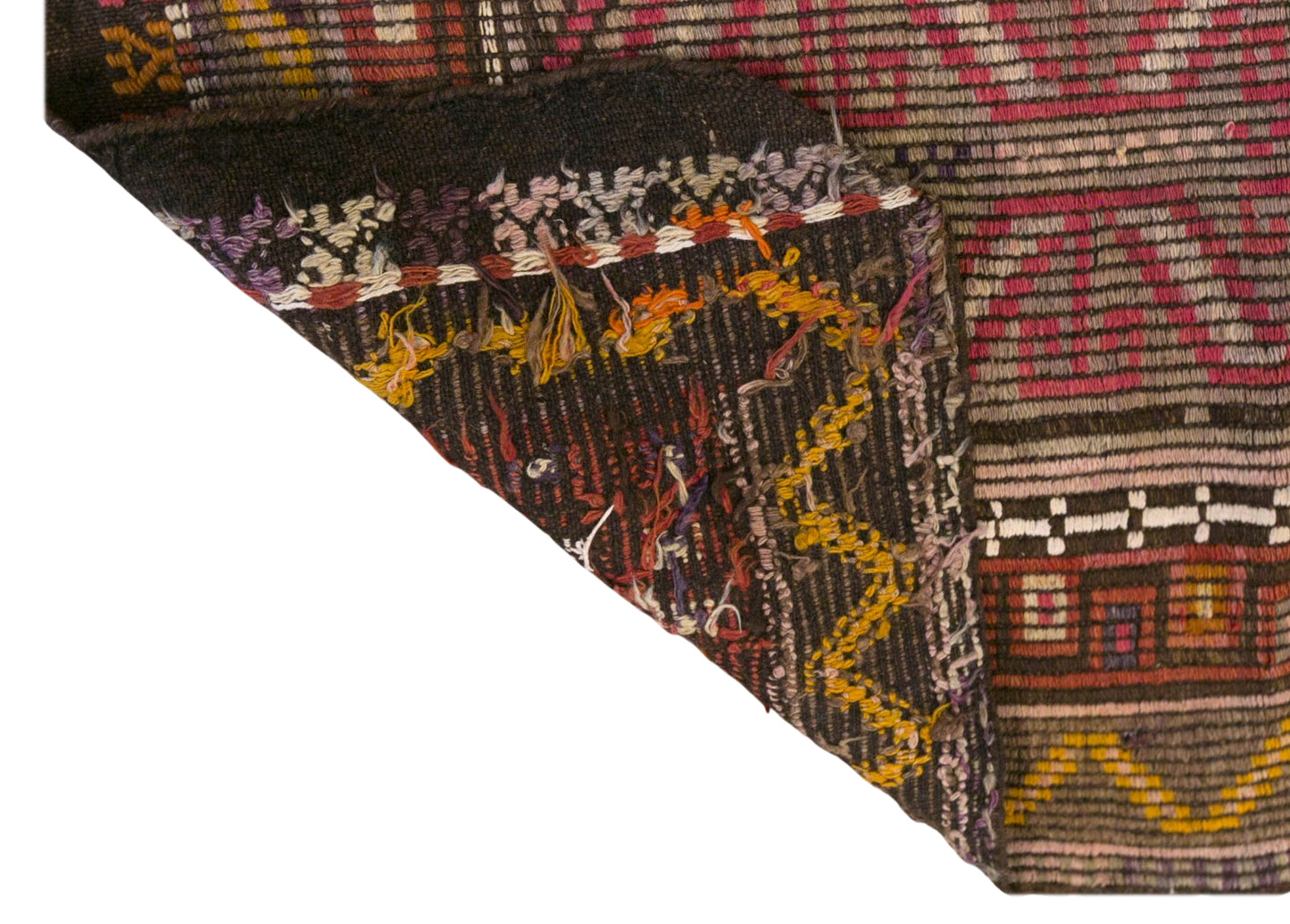 Vintage Turkish Kilim Rug, 2.6 x 4.0 ft, 79 x 123 cm, Handwoven Wool Kilim