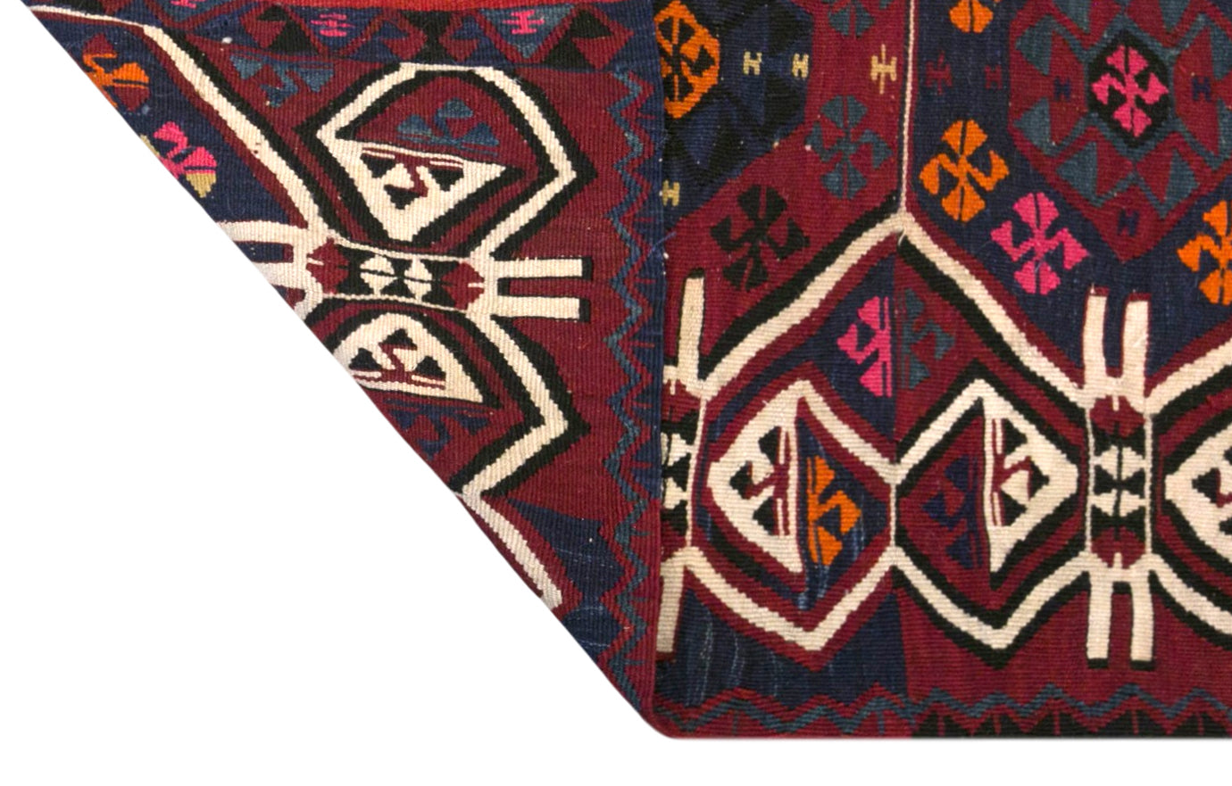 Vintage Turkish Kilim Rug, 2.9 x 7.7 ft, 87 x 235 cm, Handwoven Wool Kilim