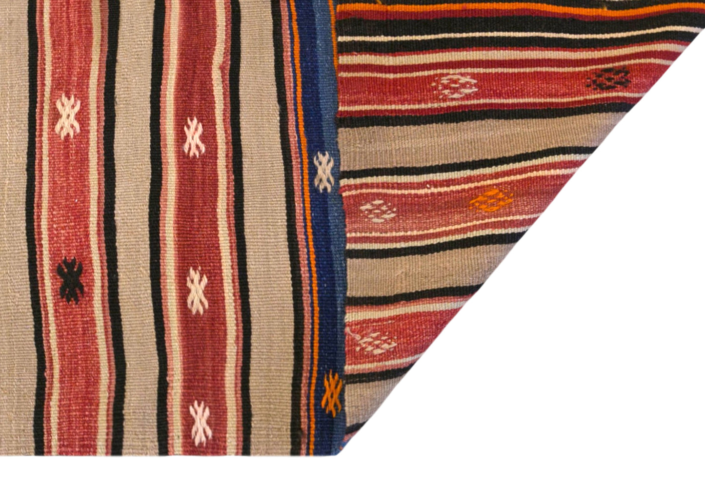 Vintage Turkish Kilim Rug, 4.2 x 8.2 ft, 127 x 250 cm, Handwoven Wool Kilim