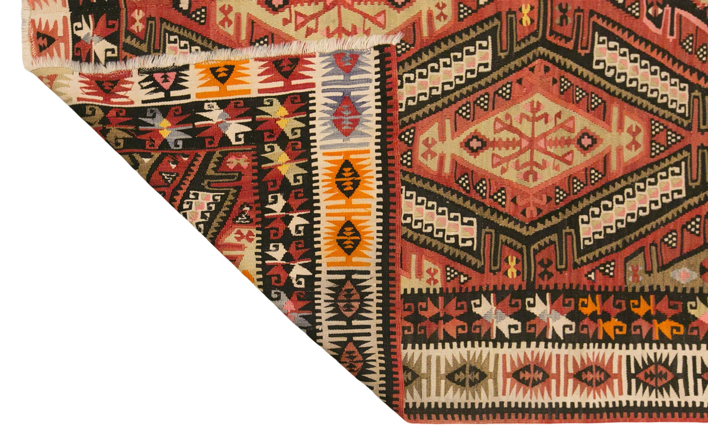 Vintage Turkish Kilim Rug, 5.1 x 10.7 ft, 155 x 325 cm, Handwoven Wool Kilim