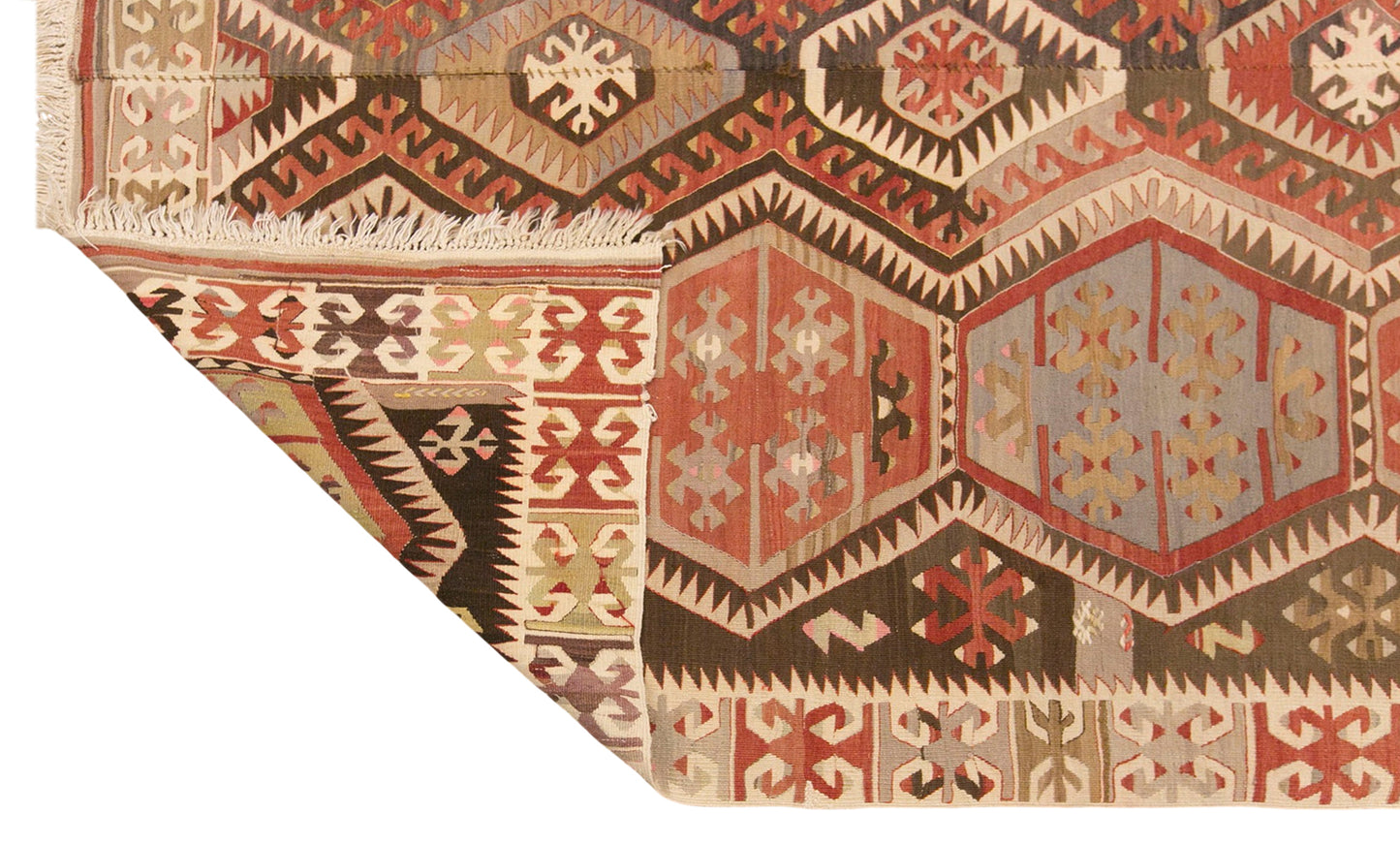 Vintage Turkish Kilim Rug, 5.7 x 13.3 ft, 175 x 405 cm, Handwoven Wool Kilim