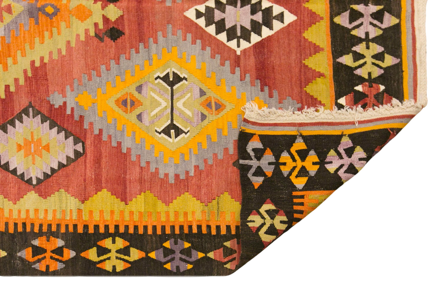 Vintage Turkish Kilim Rug, 5.9 x 9.8 ft, 180 x 300 cm, Handwoven Wool Kilim