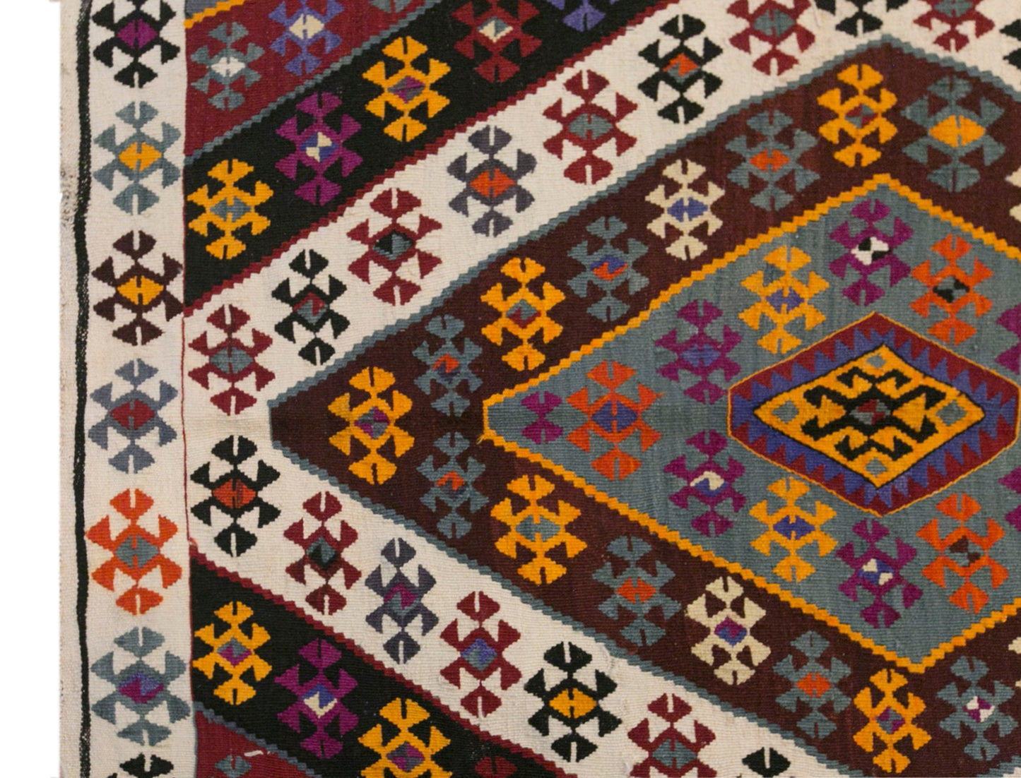 Vintage Turkish Kilim Rug, 6.1 x 15.6 ft, 185 x 475 cm, Handwoven Wool Kilim