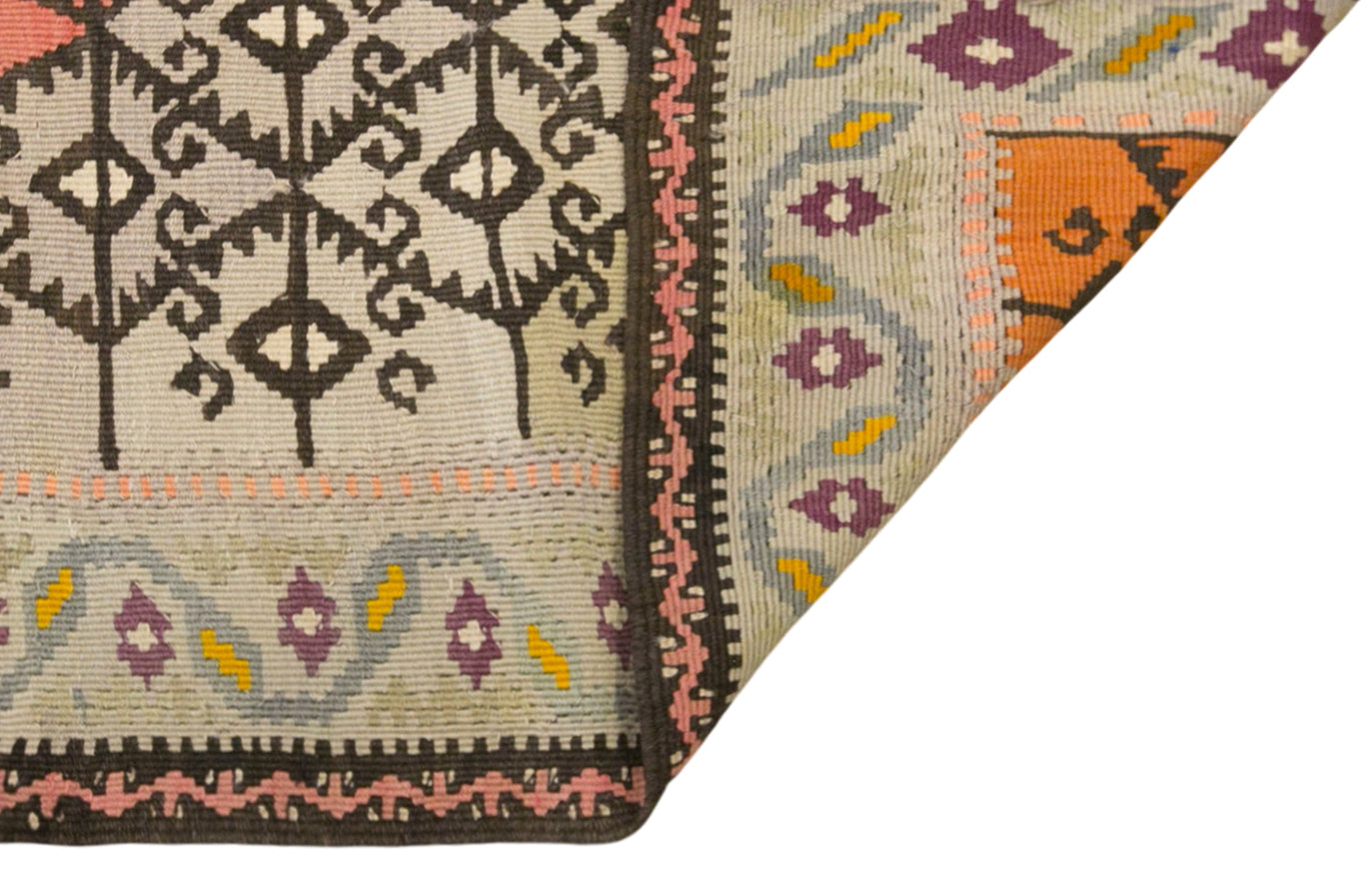 Vintage Turkish Kilim Rug, 7.1 x 13.1 ft, 215 x 400 cm, Handwoven Wool Kilim