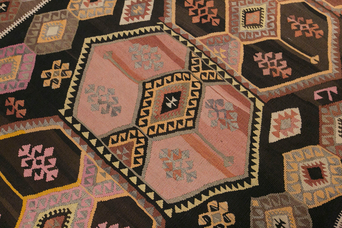 Vintage Turkish Kilim Runner – 180 x 390 cm (5.9 x 12.8 ft)