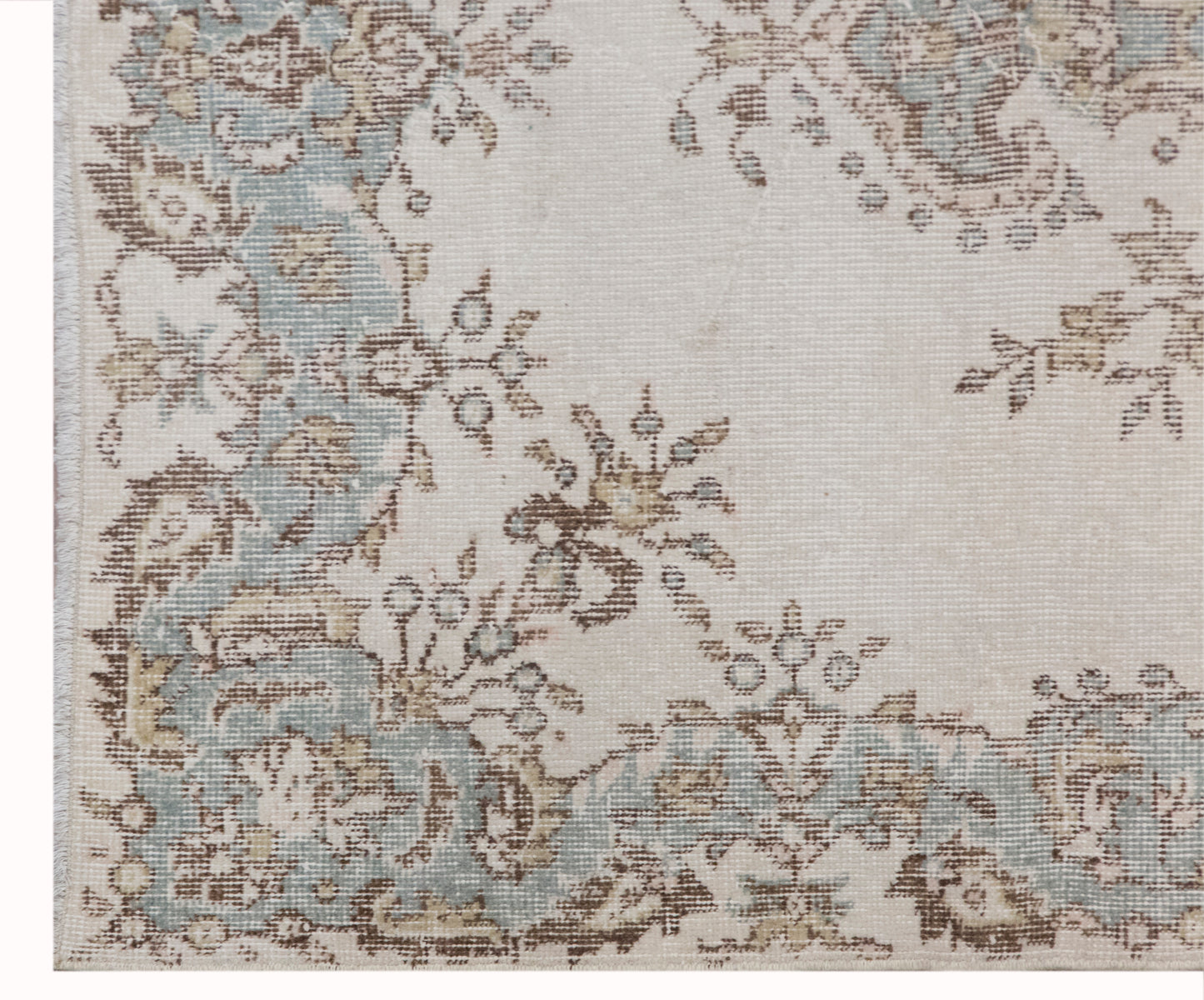 Vintage Turkish Oushak Rug, 122 x 225 cm (3'11" x 7'4" ft)