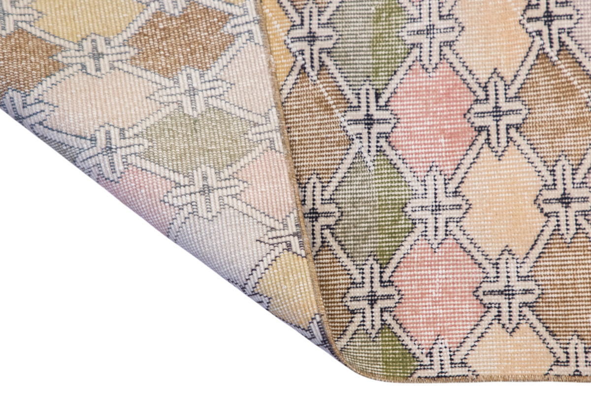Vintage Turkish Oushak Runner 2.7x6.8 ft (82x208 cm)