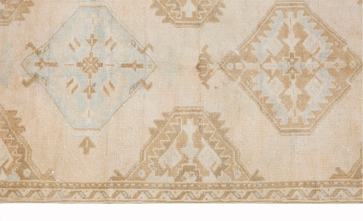 Vintage Turkish Oushak Runner Rug 93 x 360 cm/ 2'9 × 11'10 ft