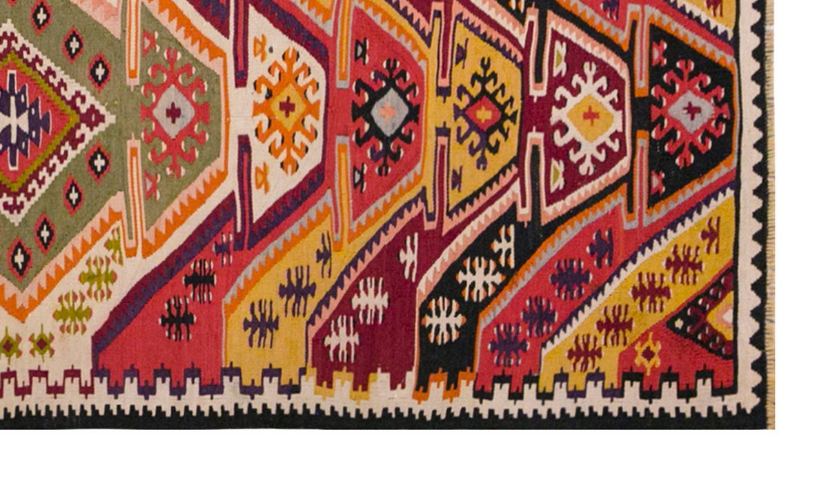 Vintage Turkish Rug, 1.11 x 5 ft, 60 x 154 cm