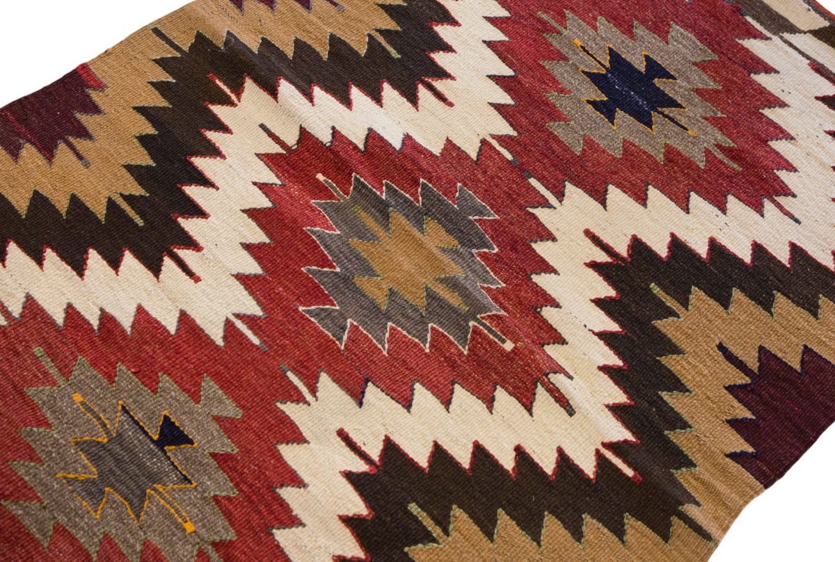 Vintage Turkish Rug, 2.10 x 4 ft Rug, 87 x 124 cm