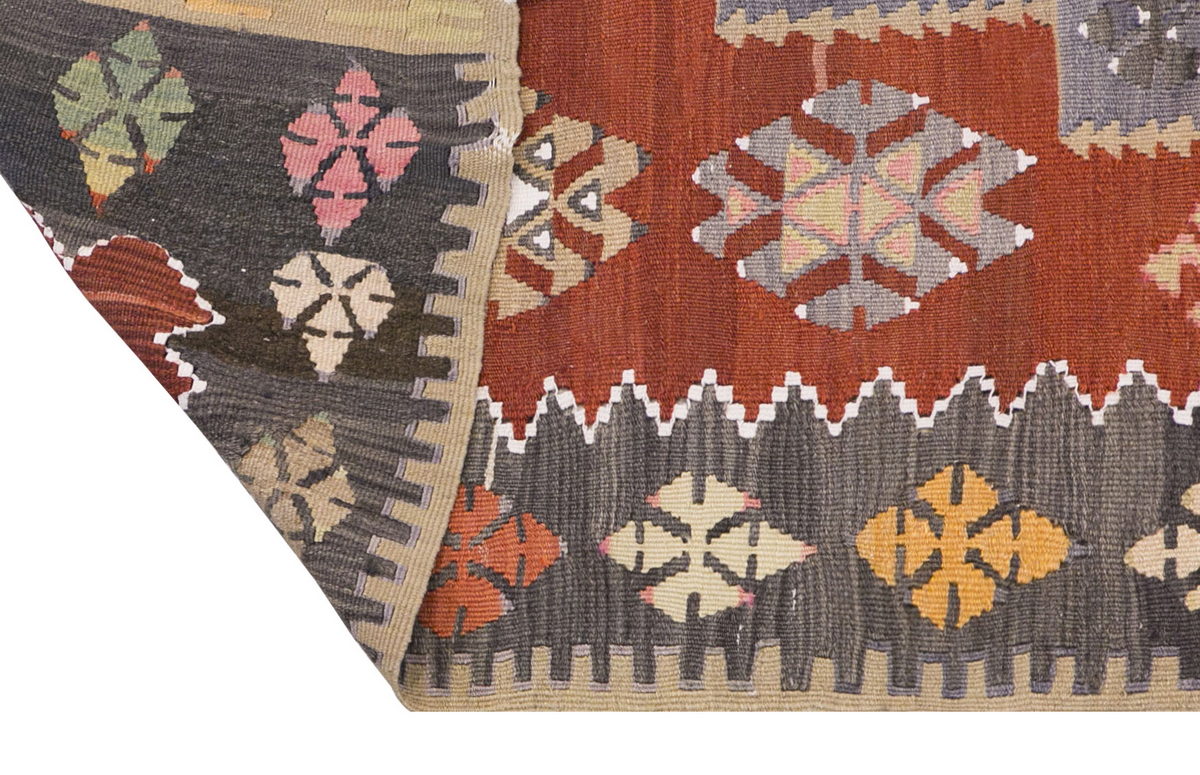 Vintage Turkish Rug, 3.11 x 7.4 ft, 120 x 224 cm