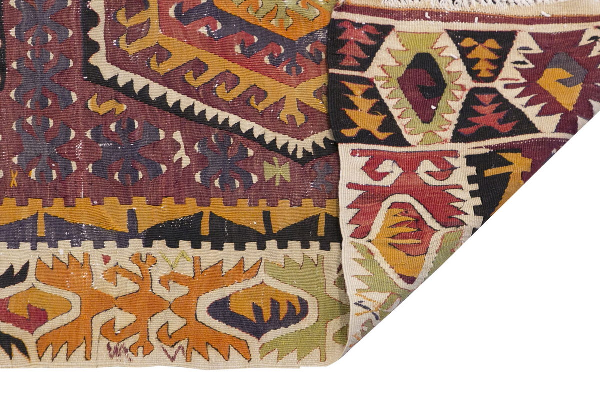 Vintage Turkish Rug, 3.6 × 7.4 ft Rug, 107 × 226 cm