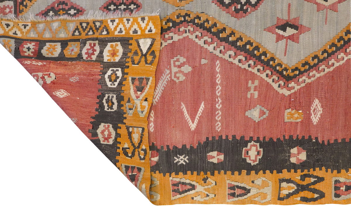 Vintage Turkish Rug, 3.7 x 12.11 ft Rug, 110 x 395 cm