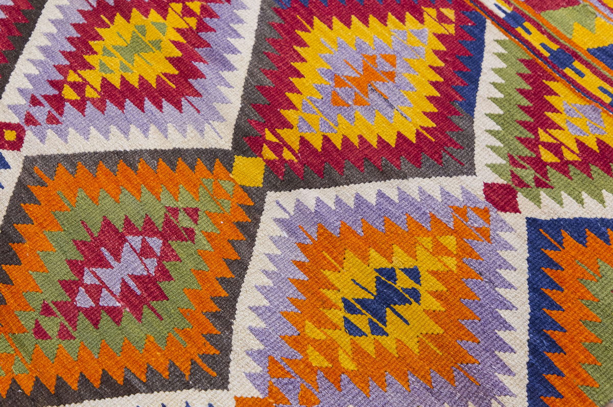 Vintage Turkish Rug, 3.8 x 5 ft Rug 112 x 154 cm