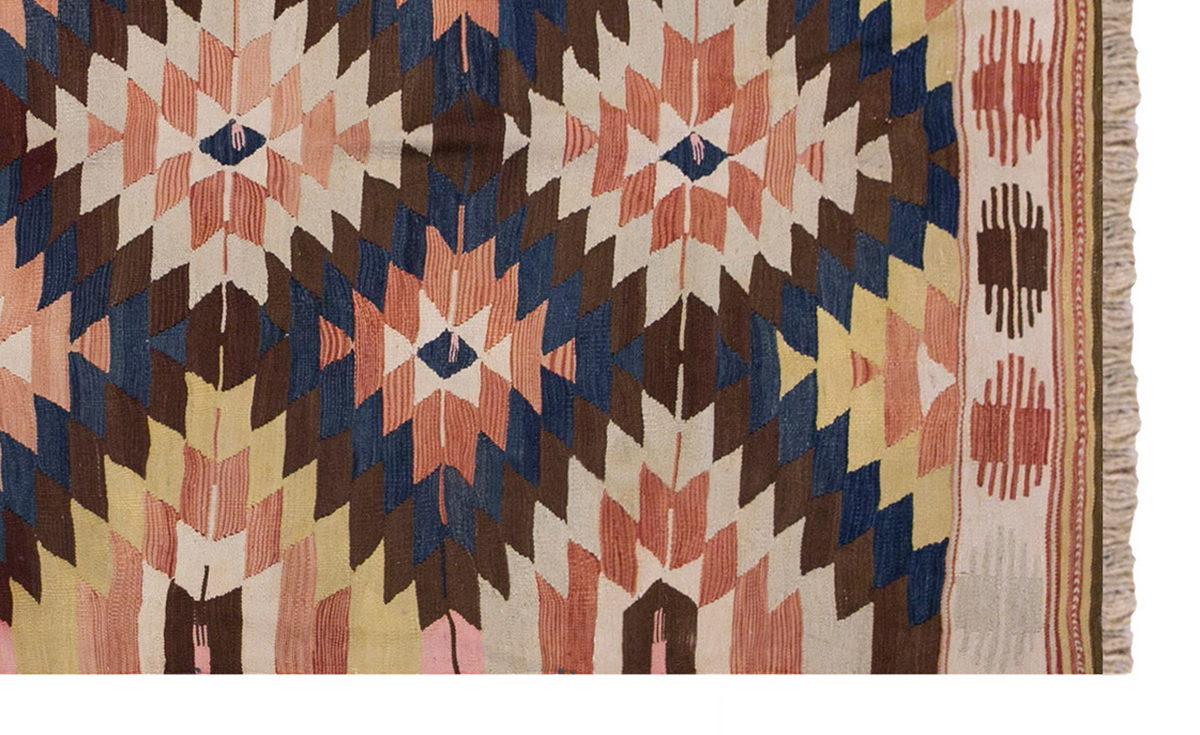Vintage Turkish Rug, 3.8 x 6.7 ft, 114 x 203 cm