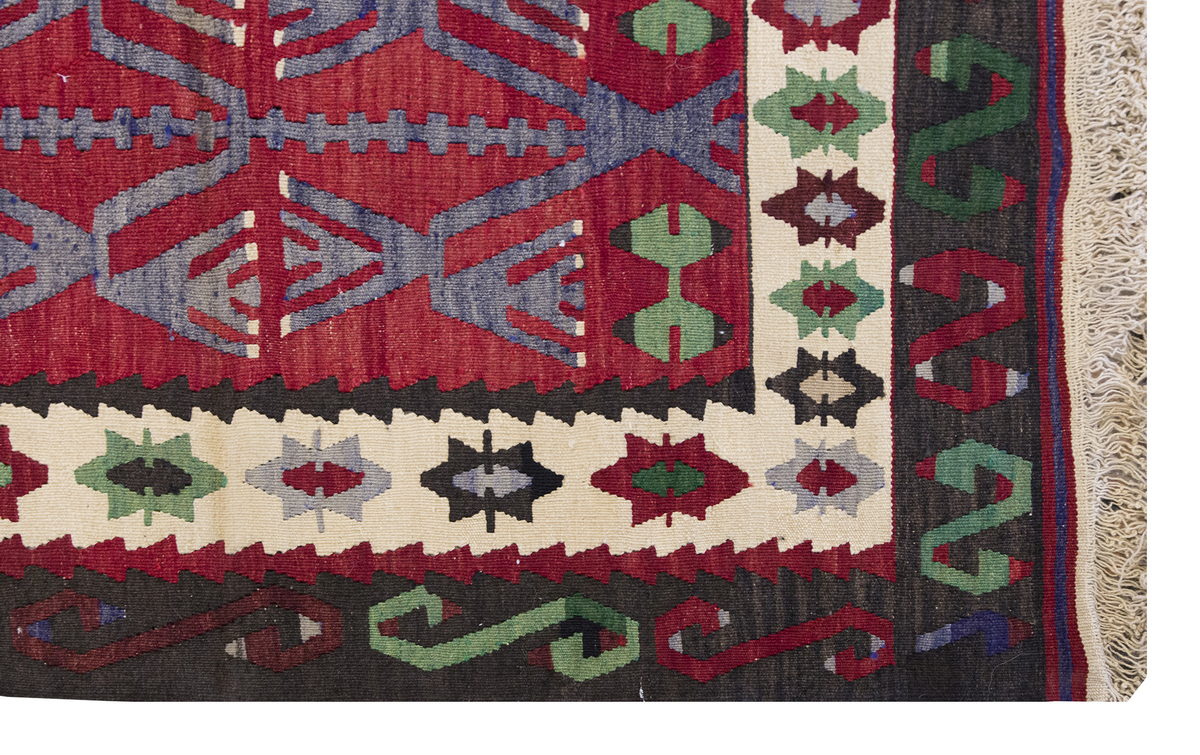 Vintage Turkish Rug, 4.4 x 3.2 ft Rug, 133 x 97 cm