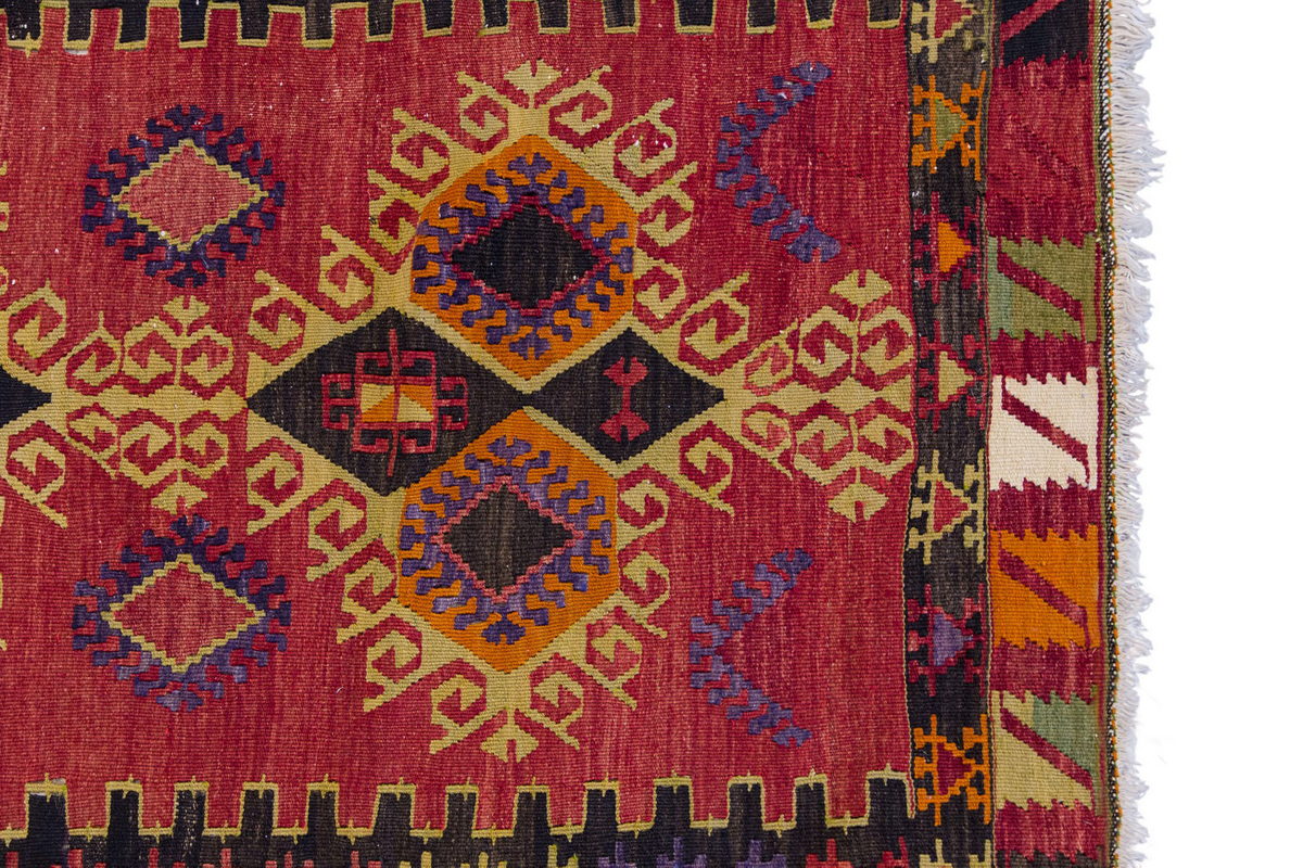Vintage Turkish Rug, 6.5 x 3.5 ft, 196 x 106 cm