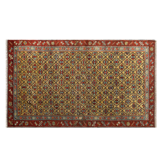 100+ Year Old Antique Rug, 3.3 x 5.7 ft (102 x 175 cm)