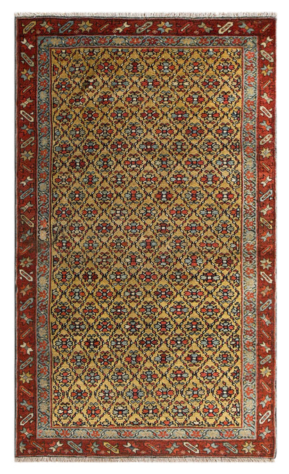 100+ Year Old Antique Rug, 3.3 x 5.7 ft (102 x 175 cm)